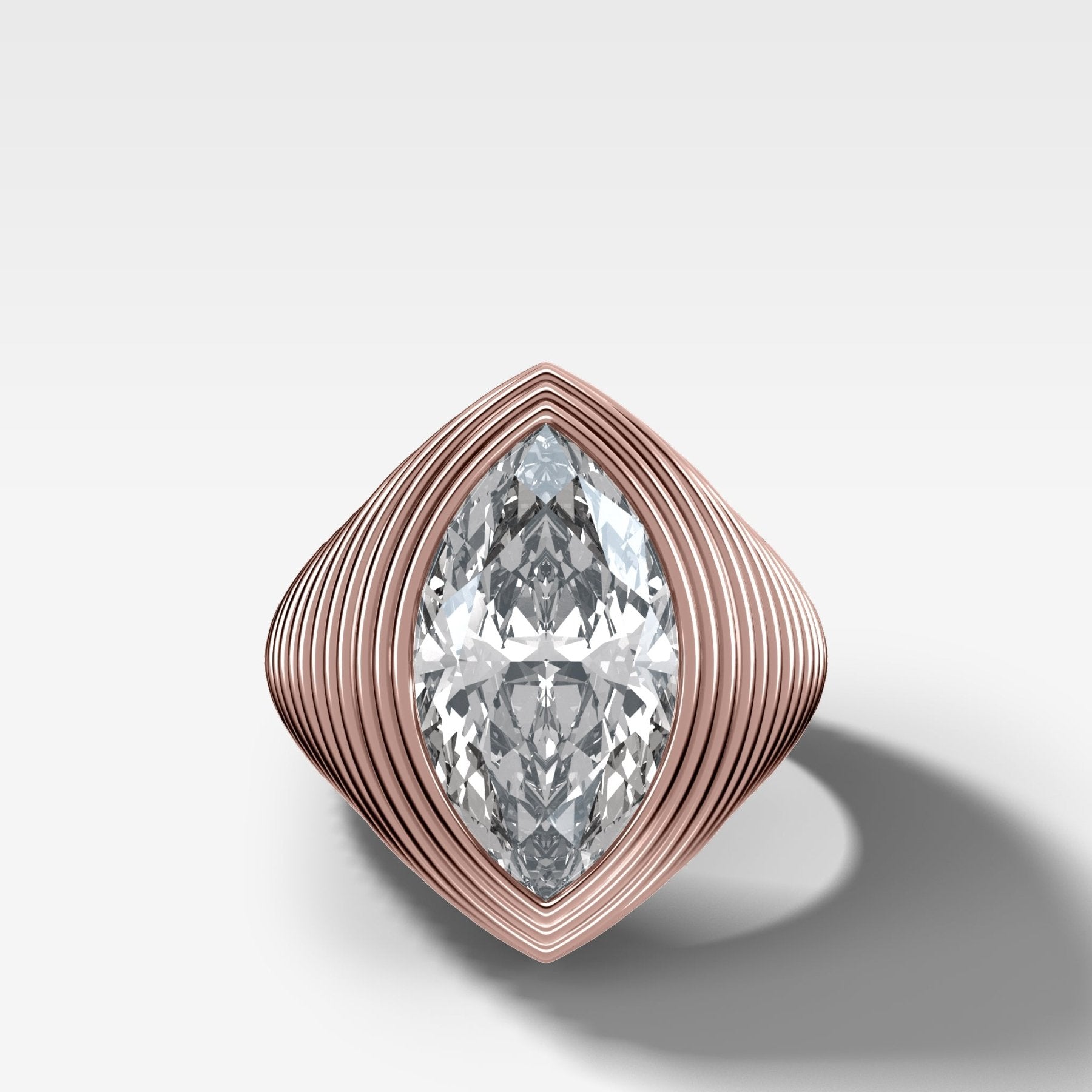 Marquise Ripple Solitaire Engagement Ring | GoodStone