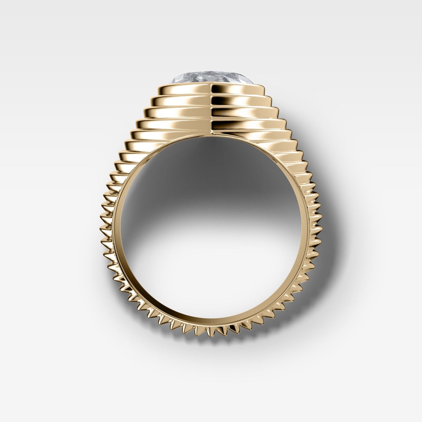 Ripple Solitaire Engagement Ring with Marquise Cut Diamond - GOODSTONE