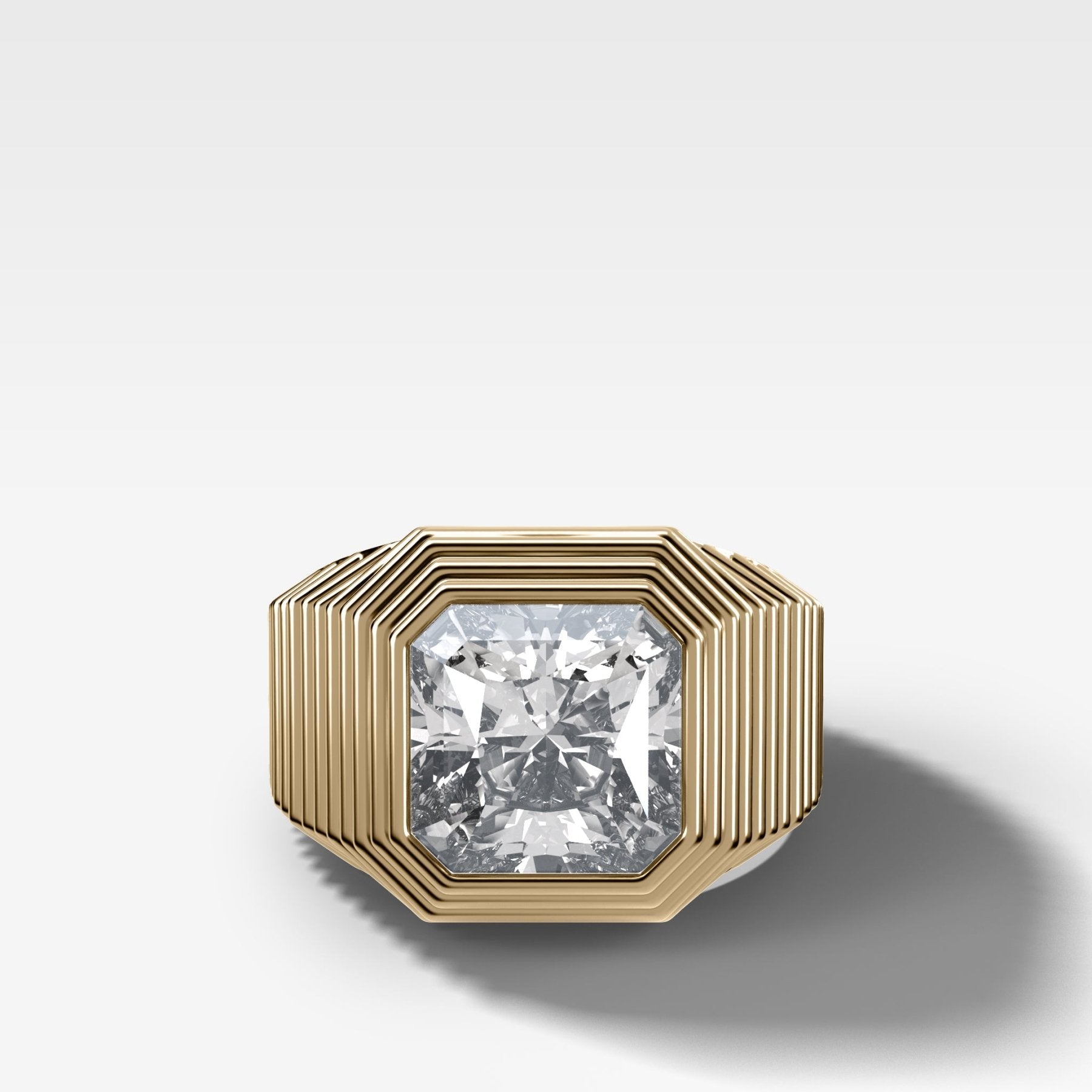 Ripple Solitaire Engagement Ring with Square Radiant Cut Diamond - GOODSTONE