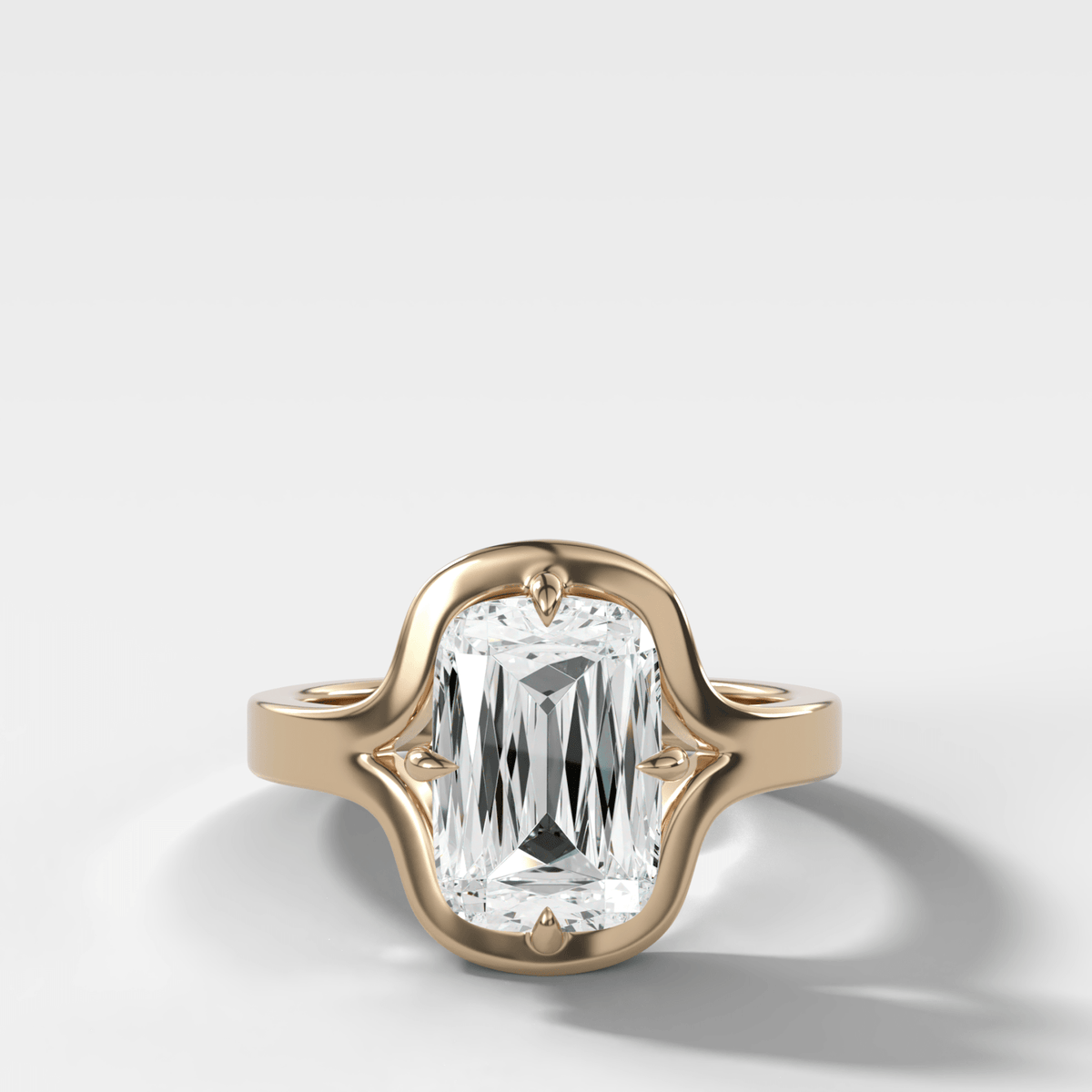 Sculptural Compass-Prong Engagement Ring with Criss Cut Diamond - GOODSTONE