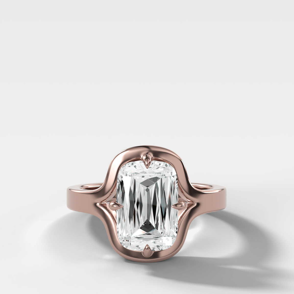 Sculptural Compass-Prong Engagement Ring with Criss Cut Diamond - GOODSTONE – Rose Gold