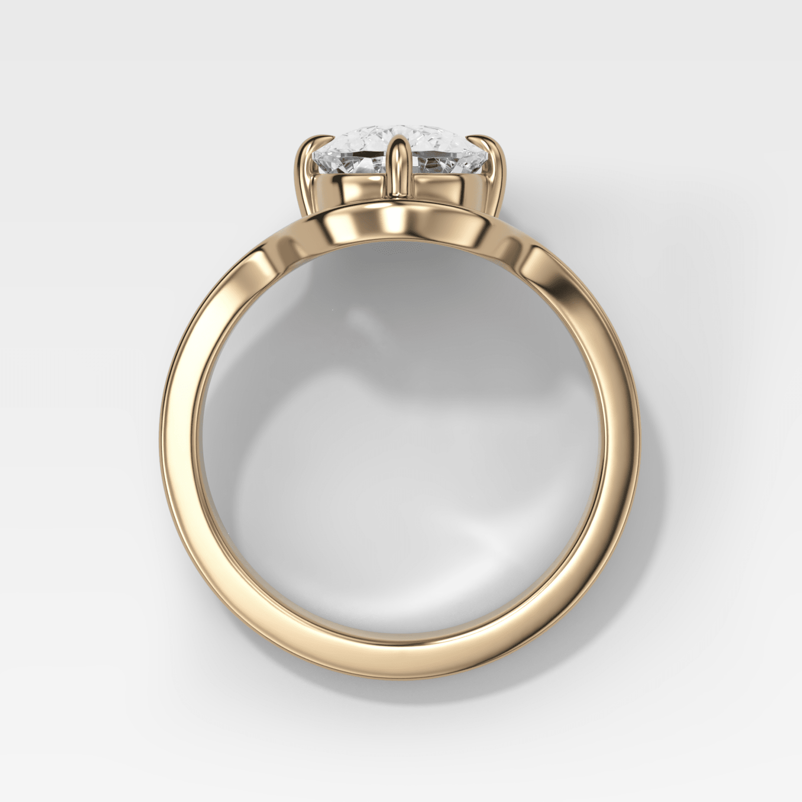 Sculptural Compass-Prong Engagement Ring with Cushion Cut Diamond - GOODSTONE