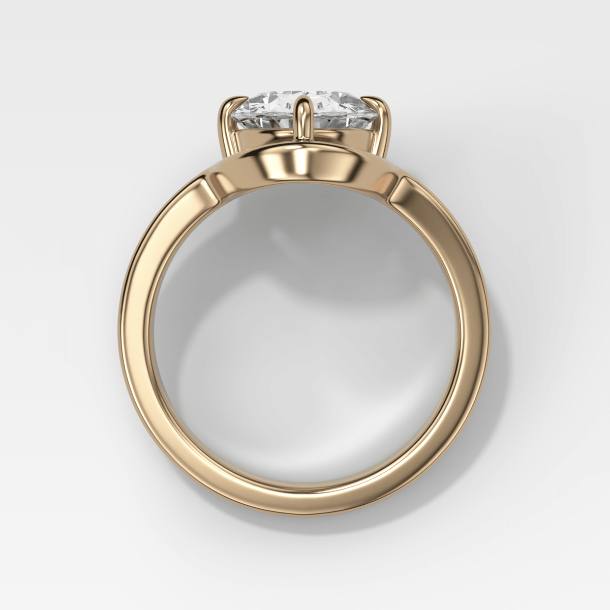 Sculptural Compass-Prong Engagement Ring with Oval Cut Diamond - GOODSTONE