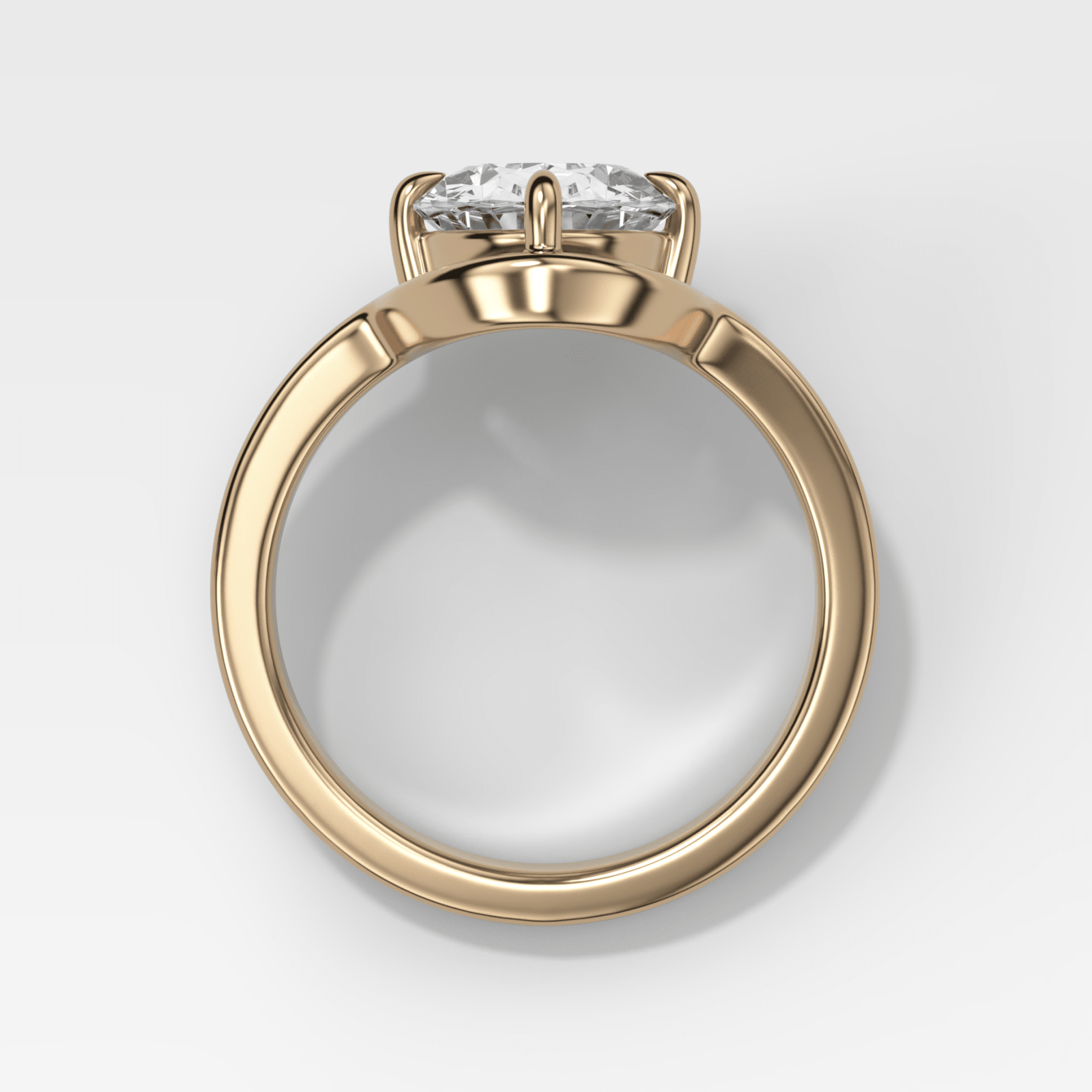 Sculptural Compass-Prong Engagement Ring with Oval Cut Diamond - GOODSTONE