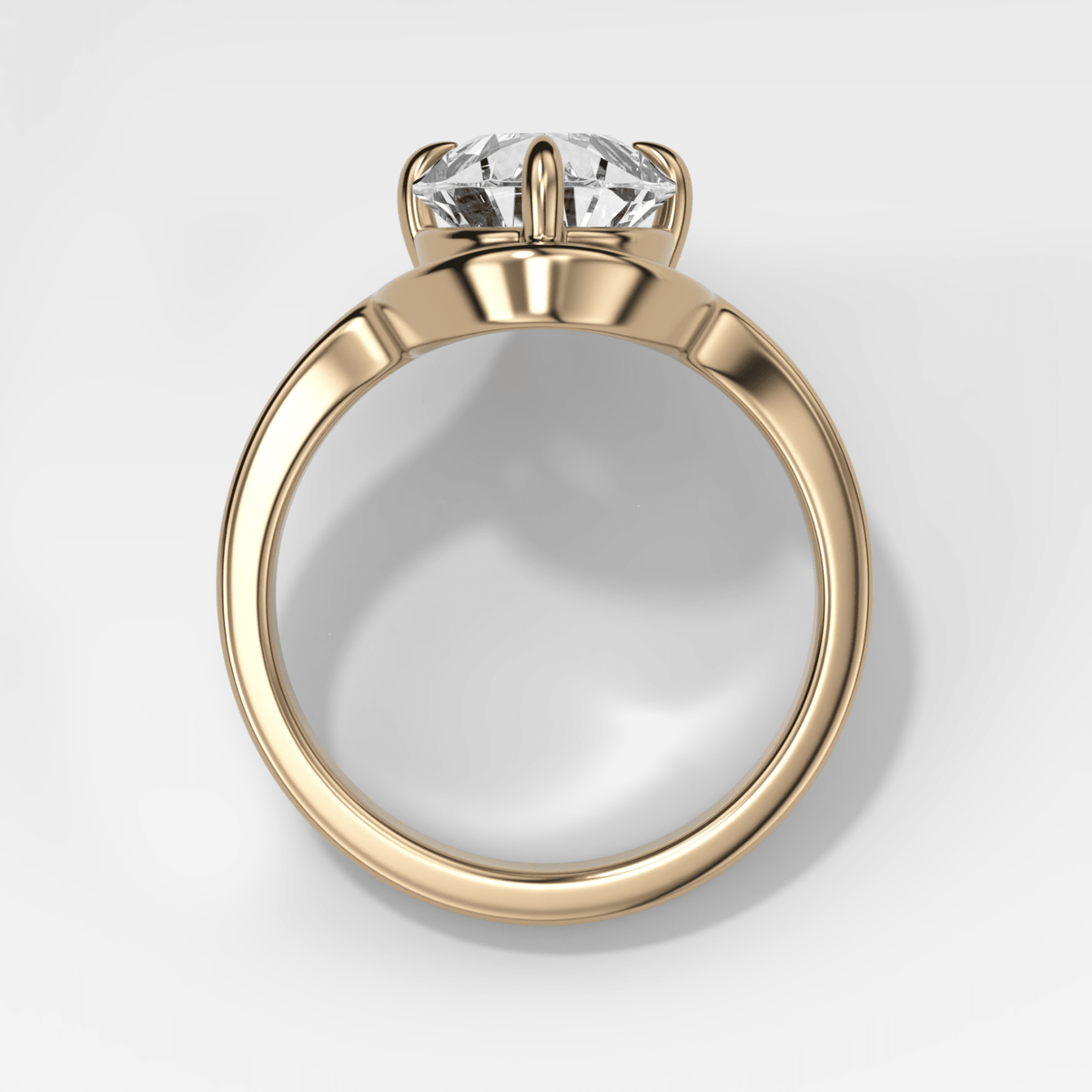 Sculptural Compass-Prong Engagement Ring with Pear Cut Diamond - GOODSTONE – view 2 of 4