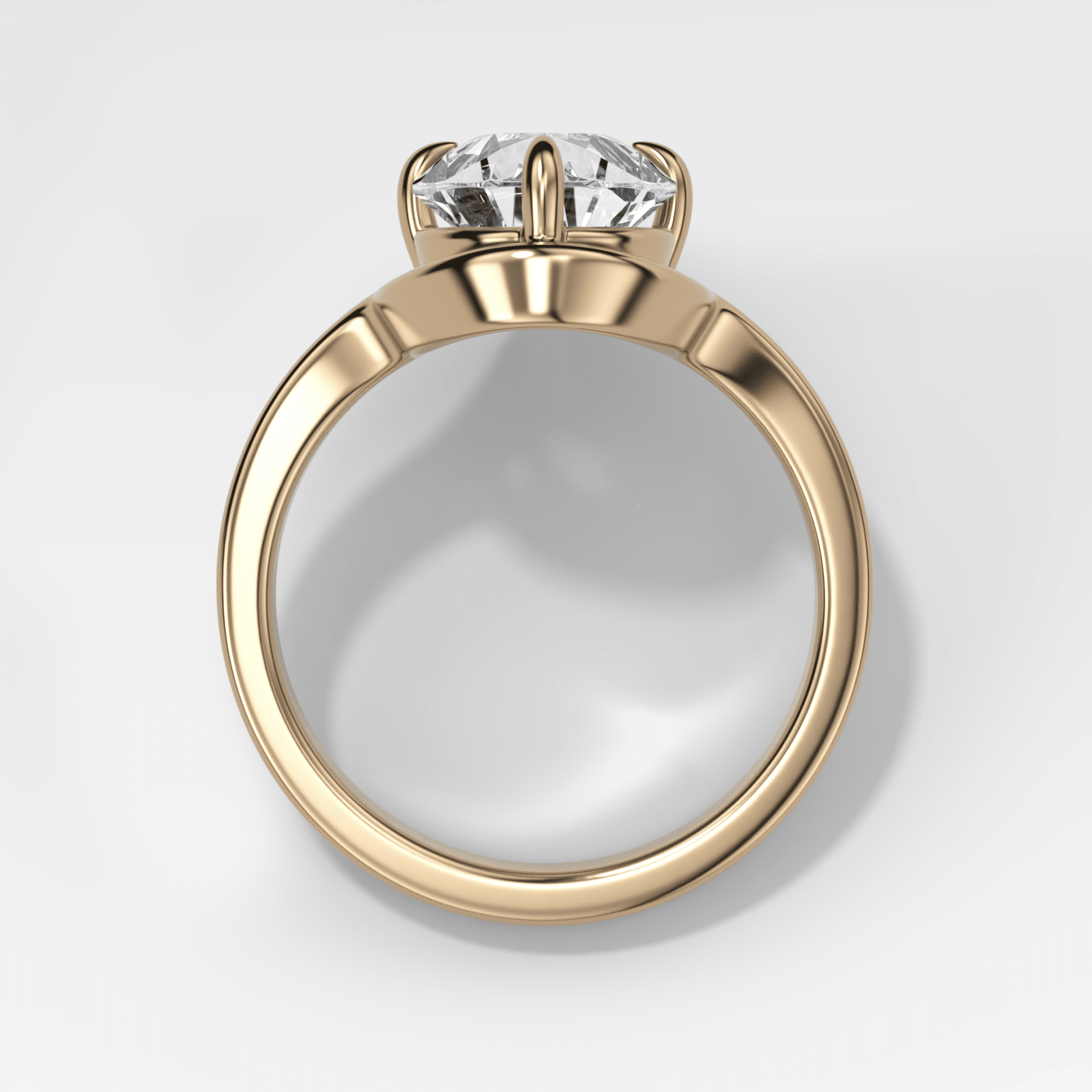 Sculptural Compass-Prong Engagement Ring with Pear Cut Diamond - GOODSTONE