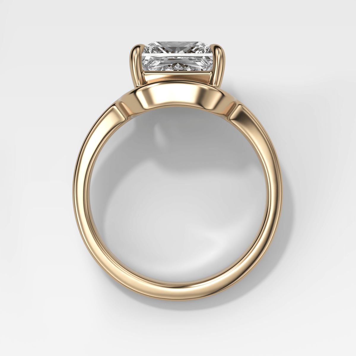 Sculptural Compass-Prong Engagement Ring with Princess Cut Diamond - GOODSTONE