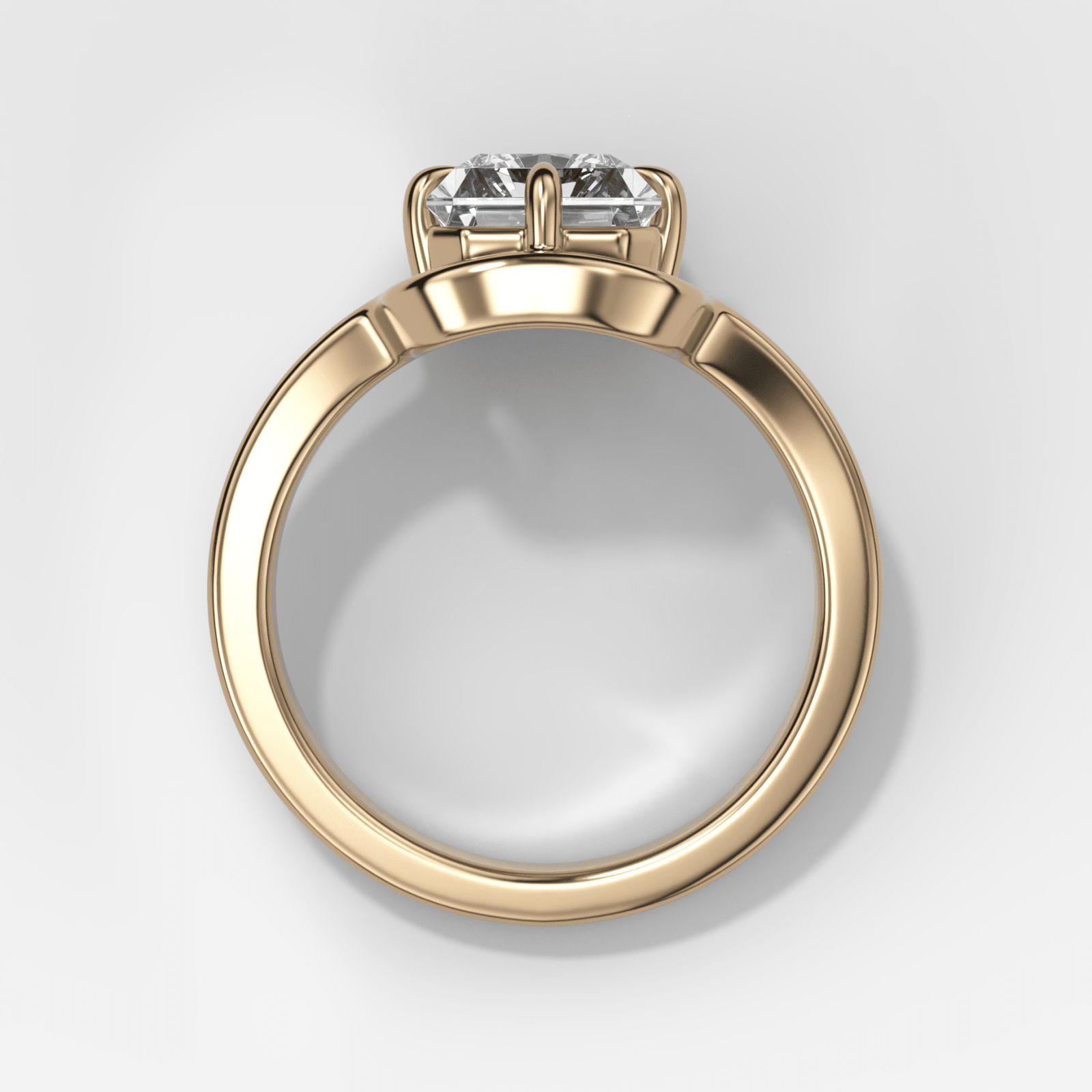 Sculptural Compass-Prong Engagement Ring with Radiant Cut Diamond - GOODSTONE