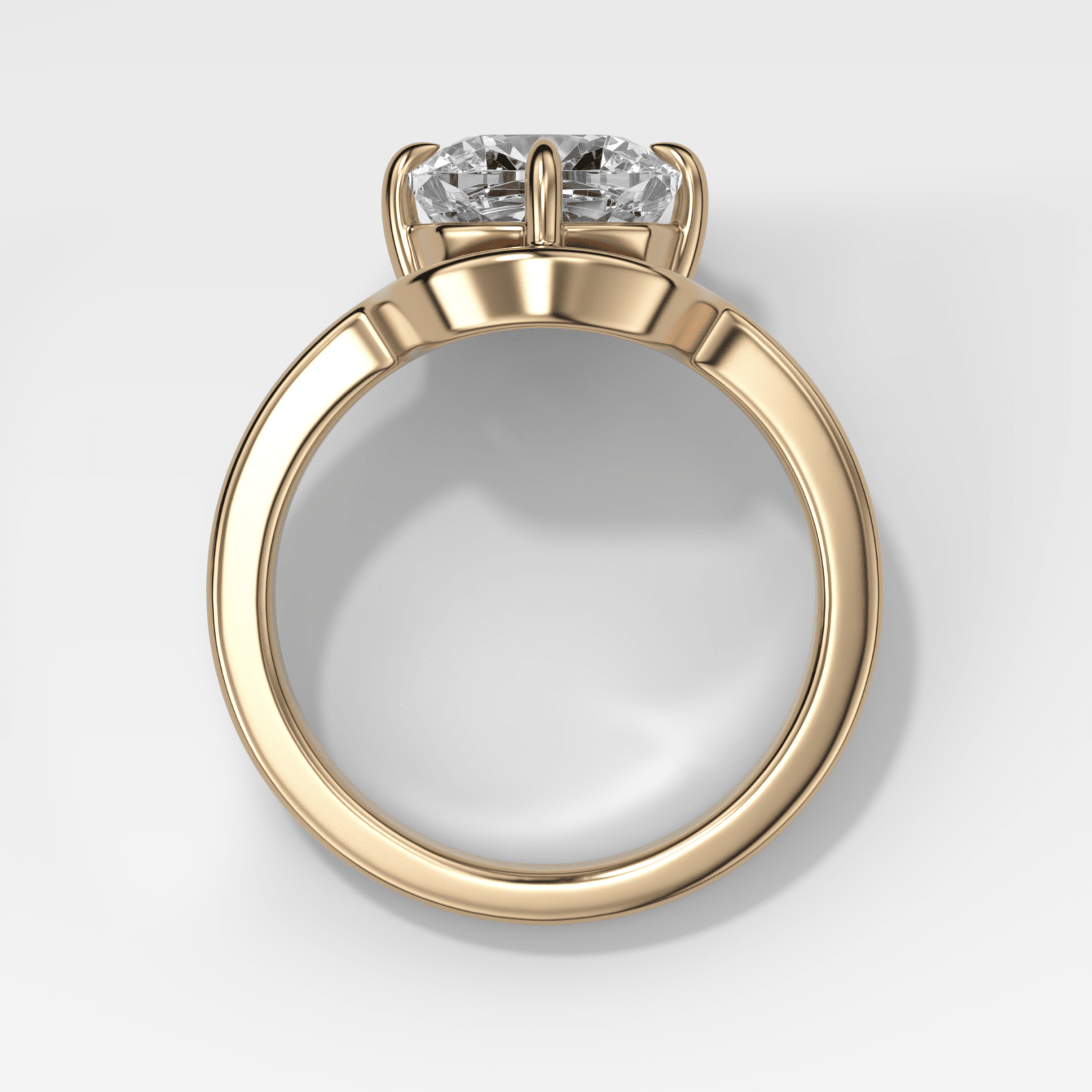 Sculptural Compass-Prong Engagement Ring with Square Cushion Cut Diamond - GOODSTONE