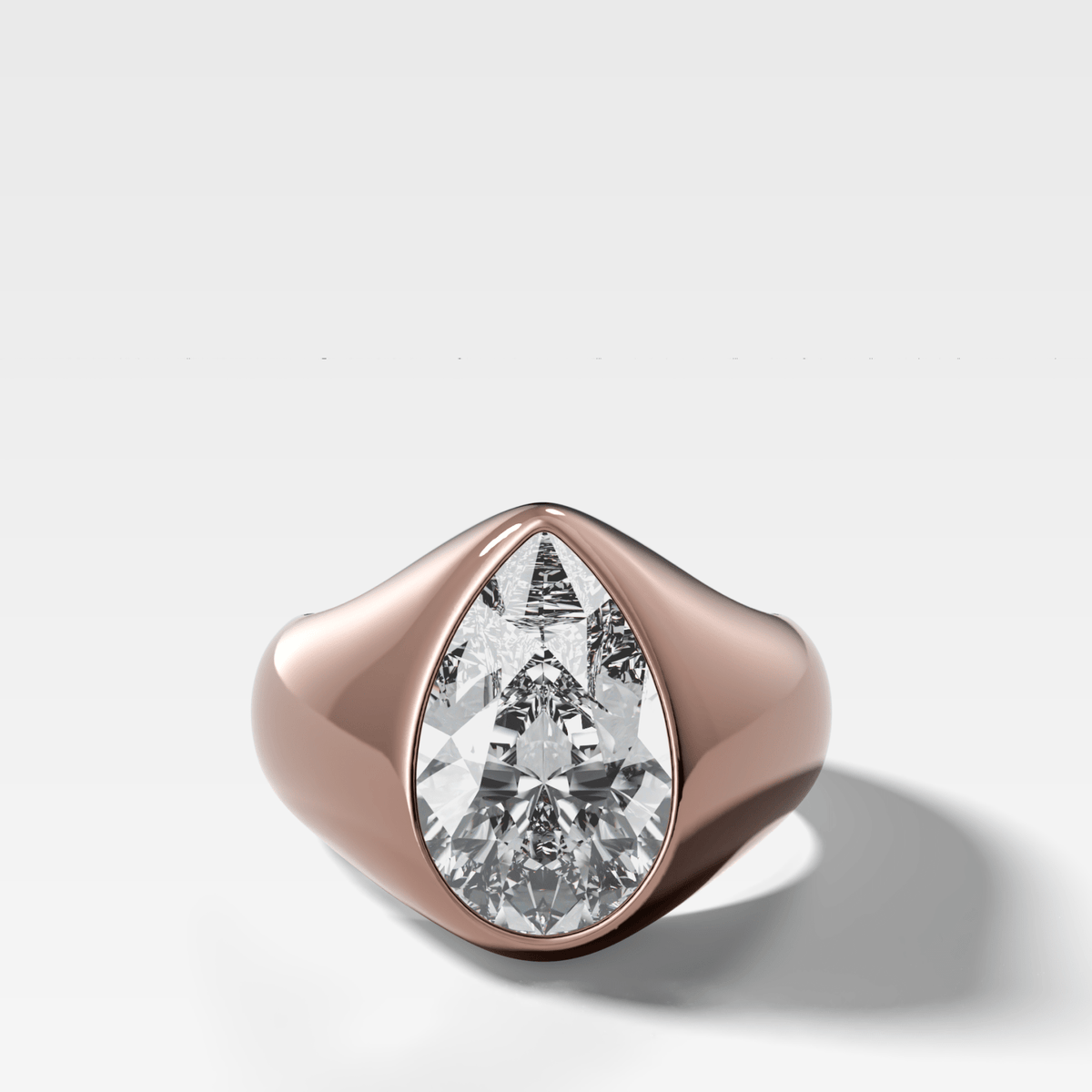 Sculptural Engagement Ring with a Pear Cut Diamond - GOODSTONE
