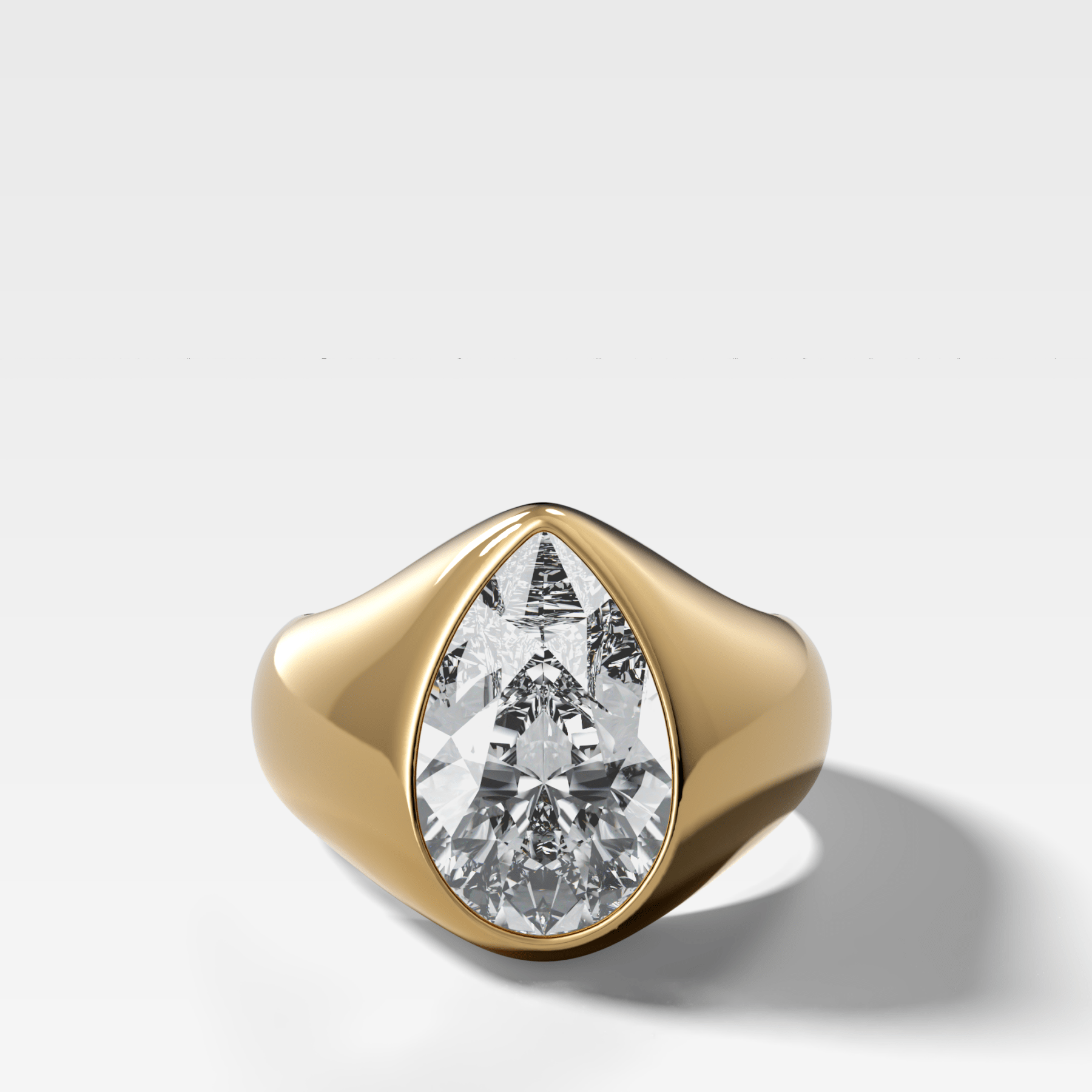 Sculptural Engagement Ring with a Pear Cut Diamond - GOODSTONE