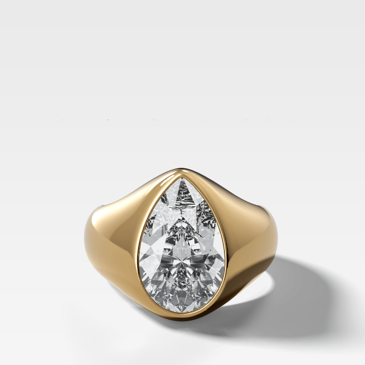 Sculptural Engagement Ring with a Pear Cut Diamond - GOODSTONE