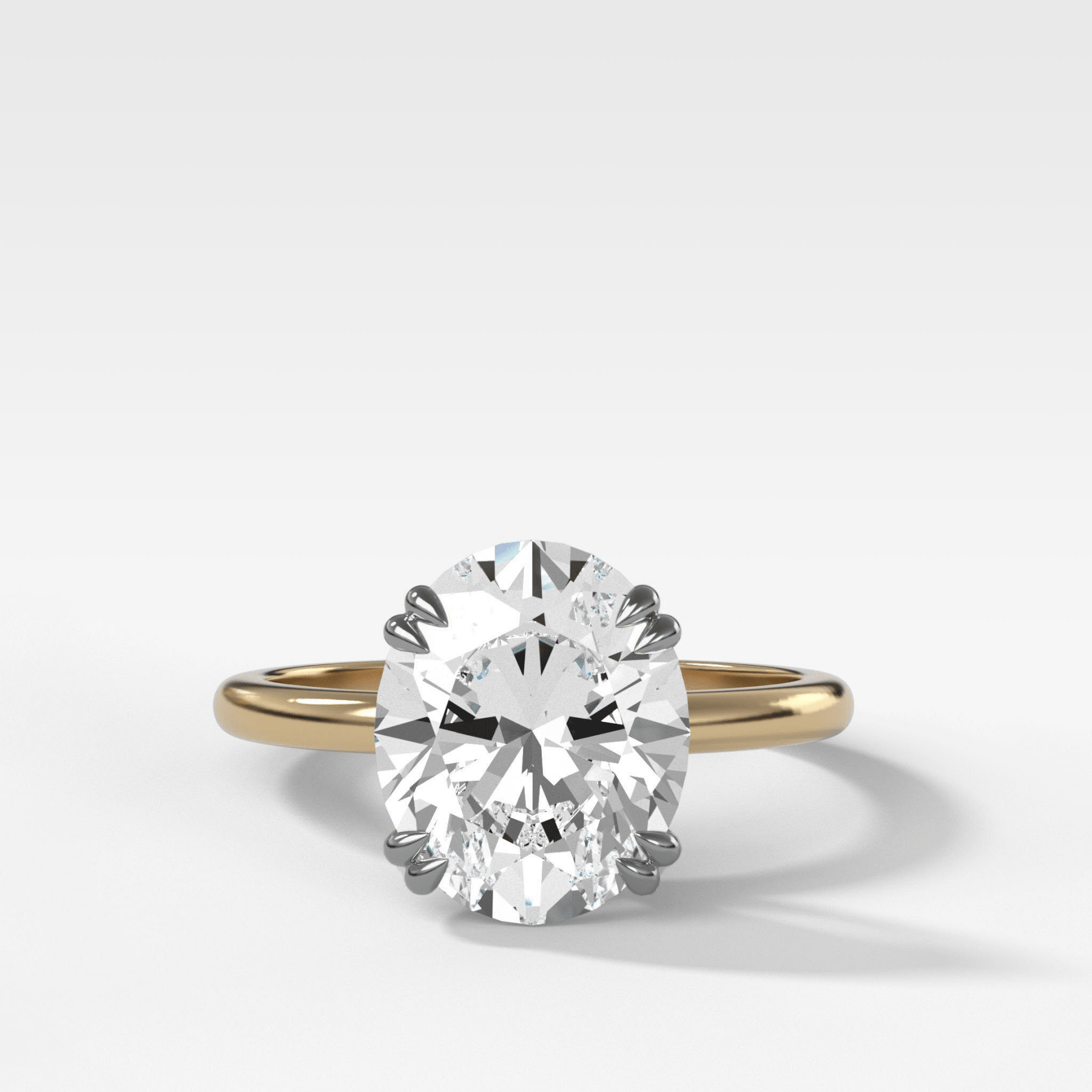 Signature Cathedral Solitaire Engagement Ring With 5.08ct Lab Grown Oval Cut Diamond - GOODSTONE