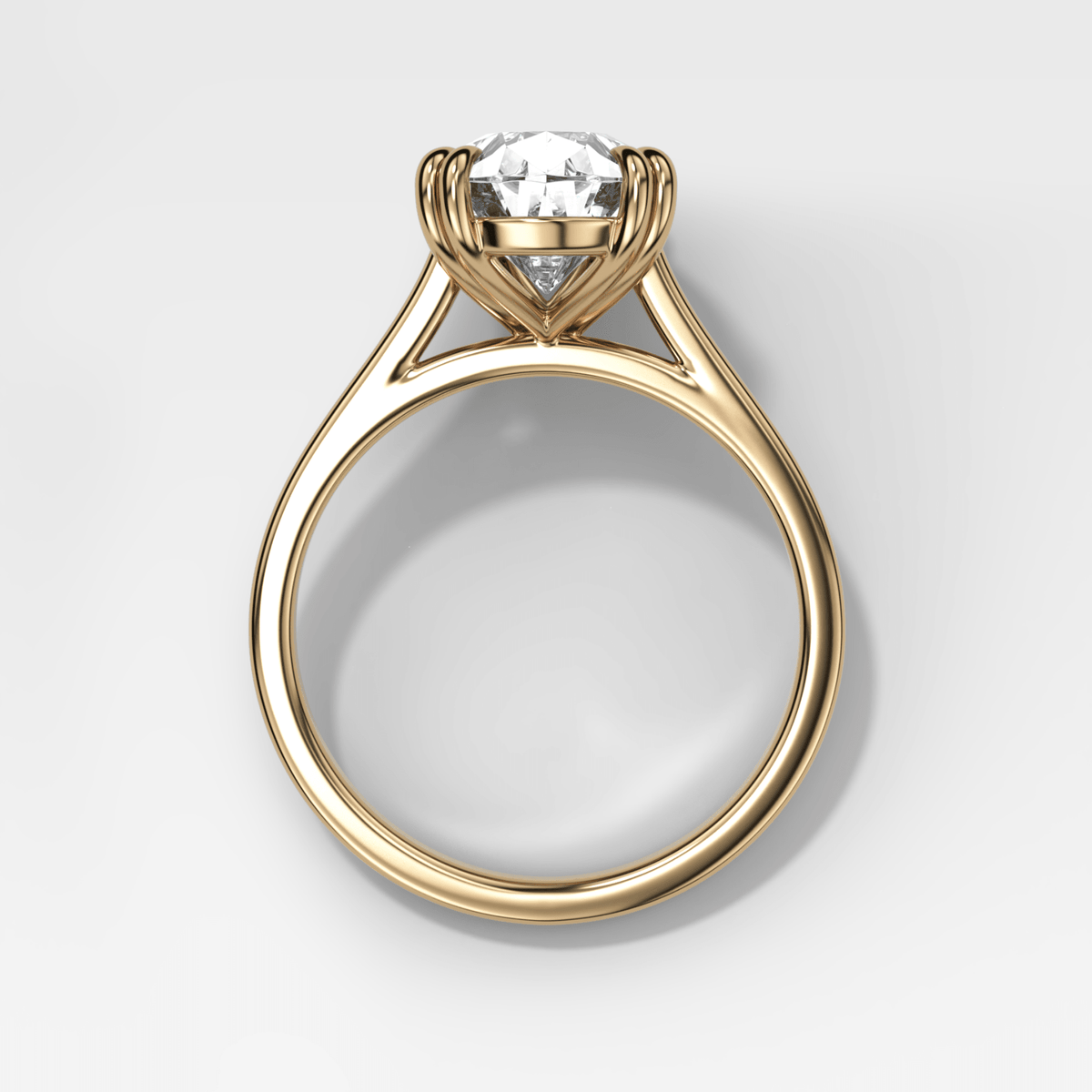 Signature Cathedral Solitaire Engagement Ring With Marquise Cut Diamond(North South) - GOODSTONE