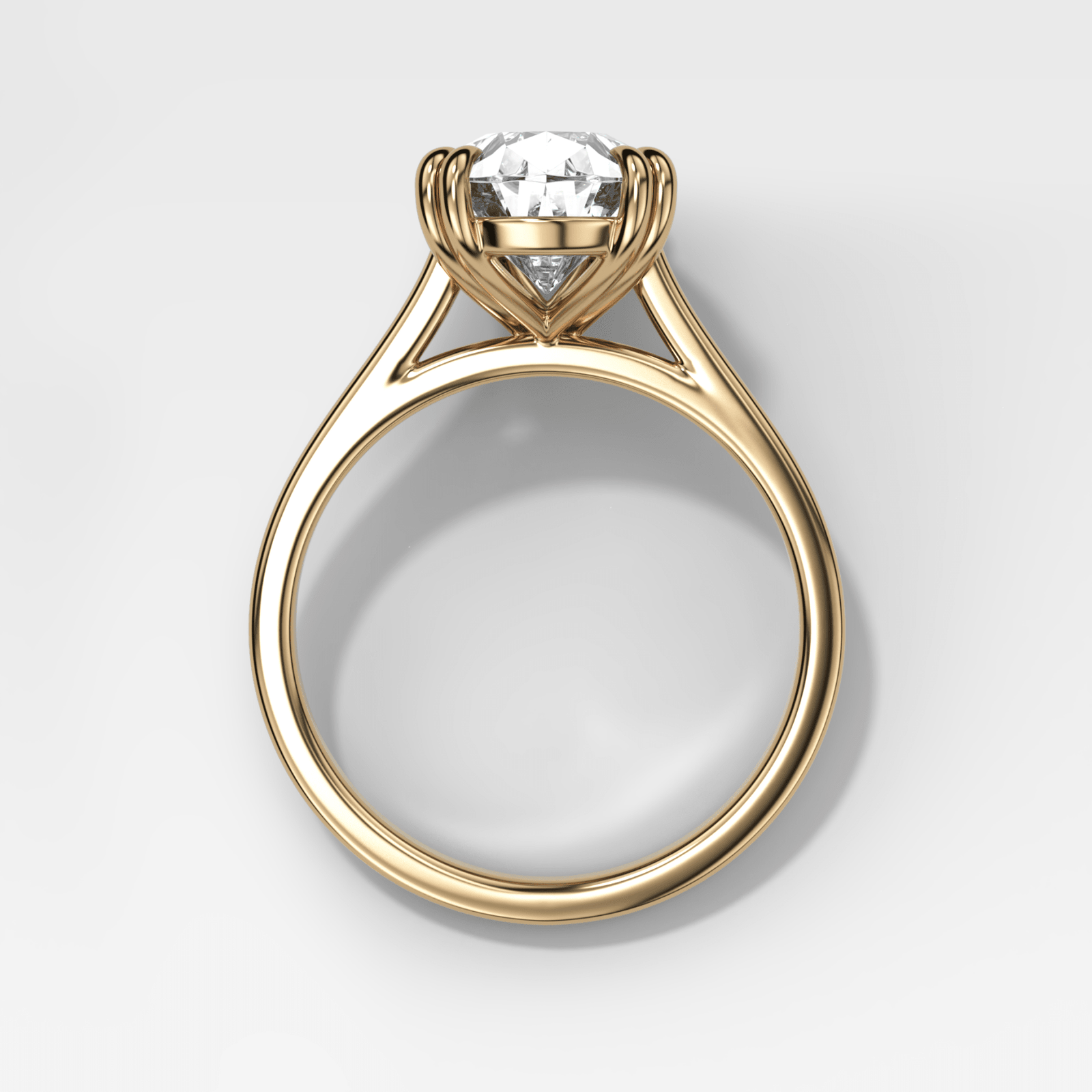 Signature Cathedral Solitaire Engagement Ring With Marquise Cut Diamond(North South) - GOODSTONE