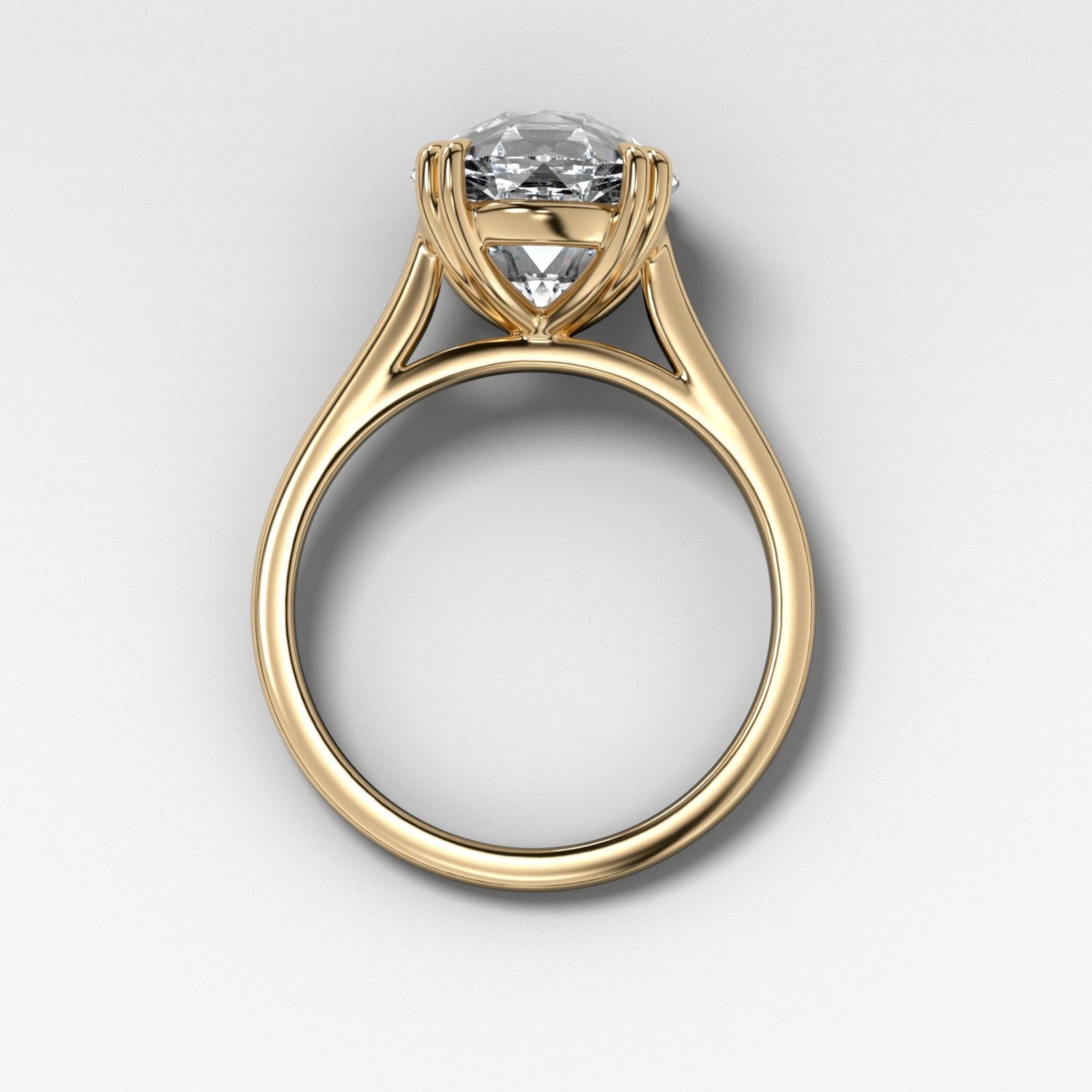 Signature Cathedral Solitaire Engagement Ring With Old Euro Cut Diamond - GOODSTONE