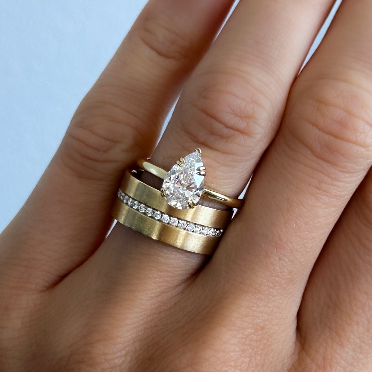 Signature Cathedral Solitaire Engagement Ring With Pear Cut Diamond - GOODSTONE