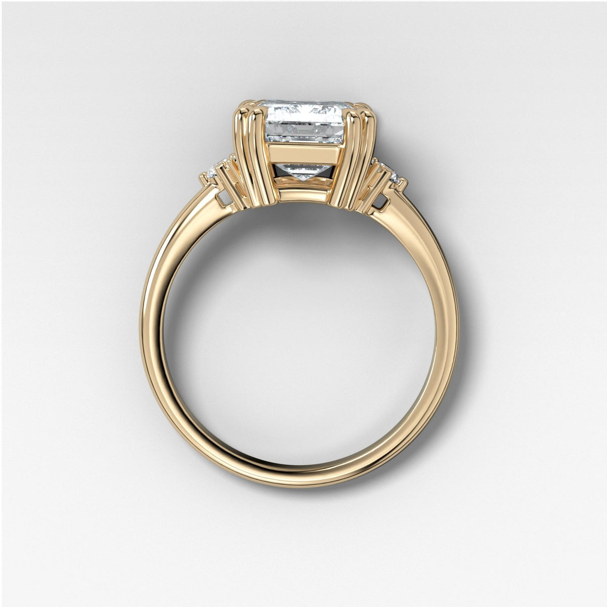 Signature Cluster Engagement Ring With Emerald Cut Diamond - GOODSTONE