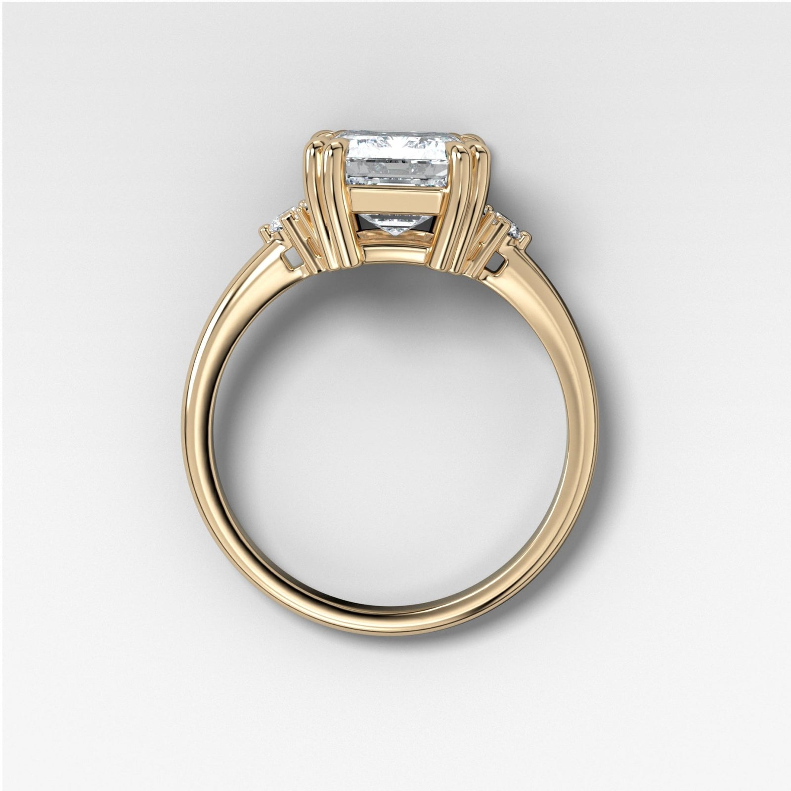Signature Cluster Engagement Ring With Emerald Cut Diamond - GOODSTONE