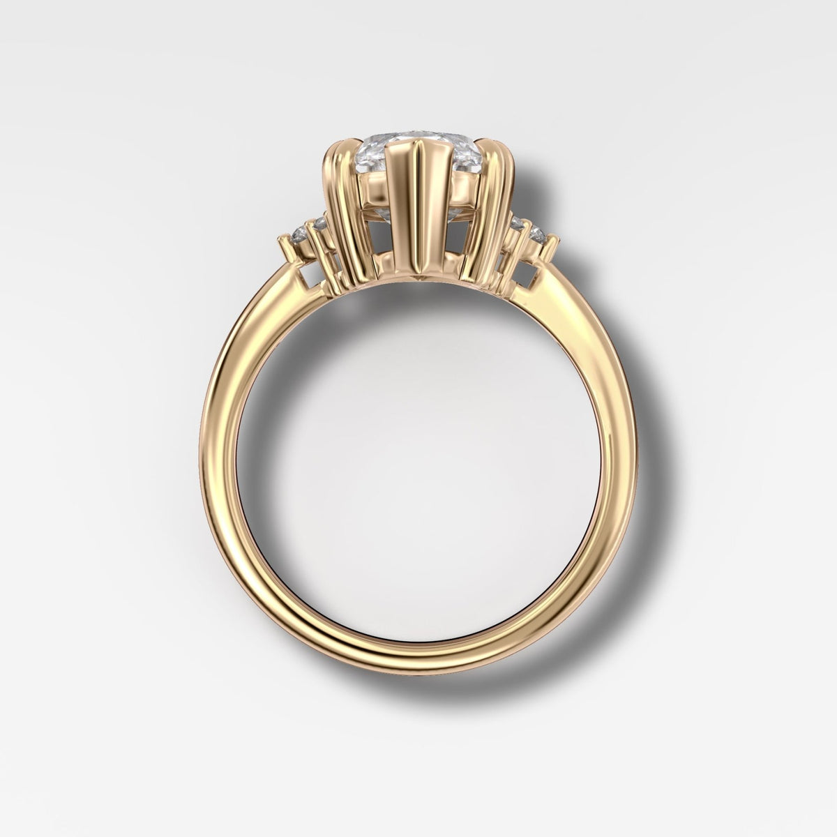 Signature Cluster Engagement Ring With Lab Grown 1.61ct Marquise Cut Diamond - GOODSTONE