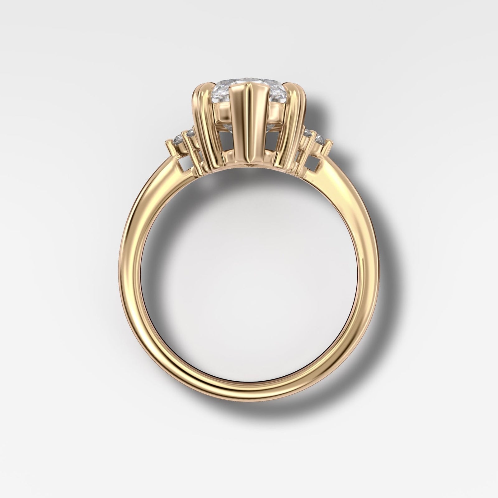 Signature Cluster Engagement Ring With Lab Grown 1.61ct Marquise Cut Diamond - GOODSTONE