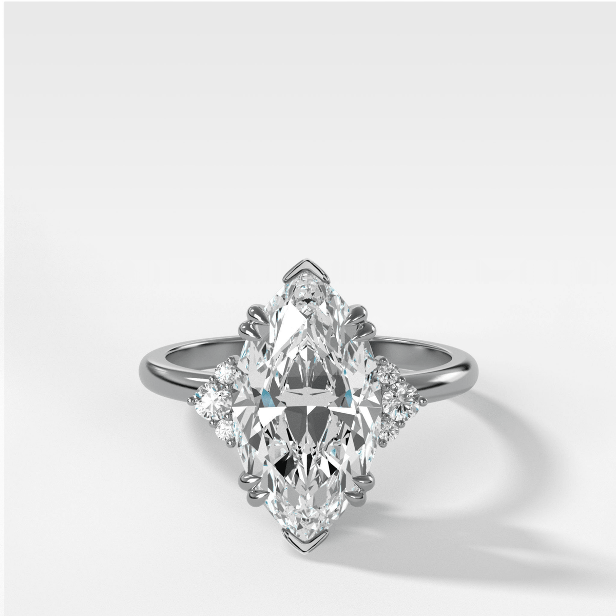 Signature Cluster Engagement Ring With Marquise Cut Diamond - GOODSTONE