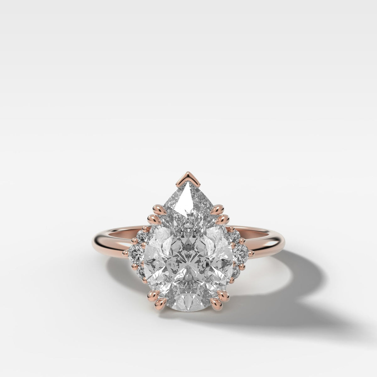 Signature Cluster Engagement Ring With Pear Cut Diamond - GOODSTONE
