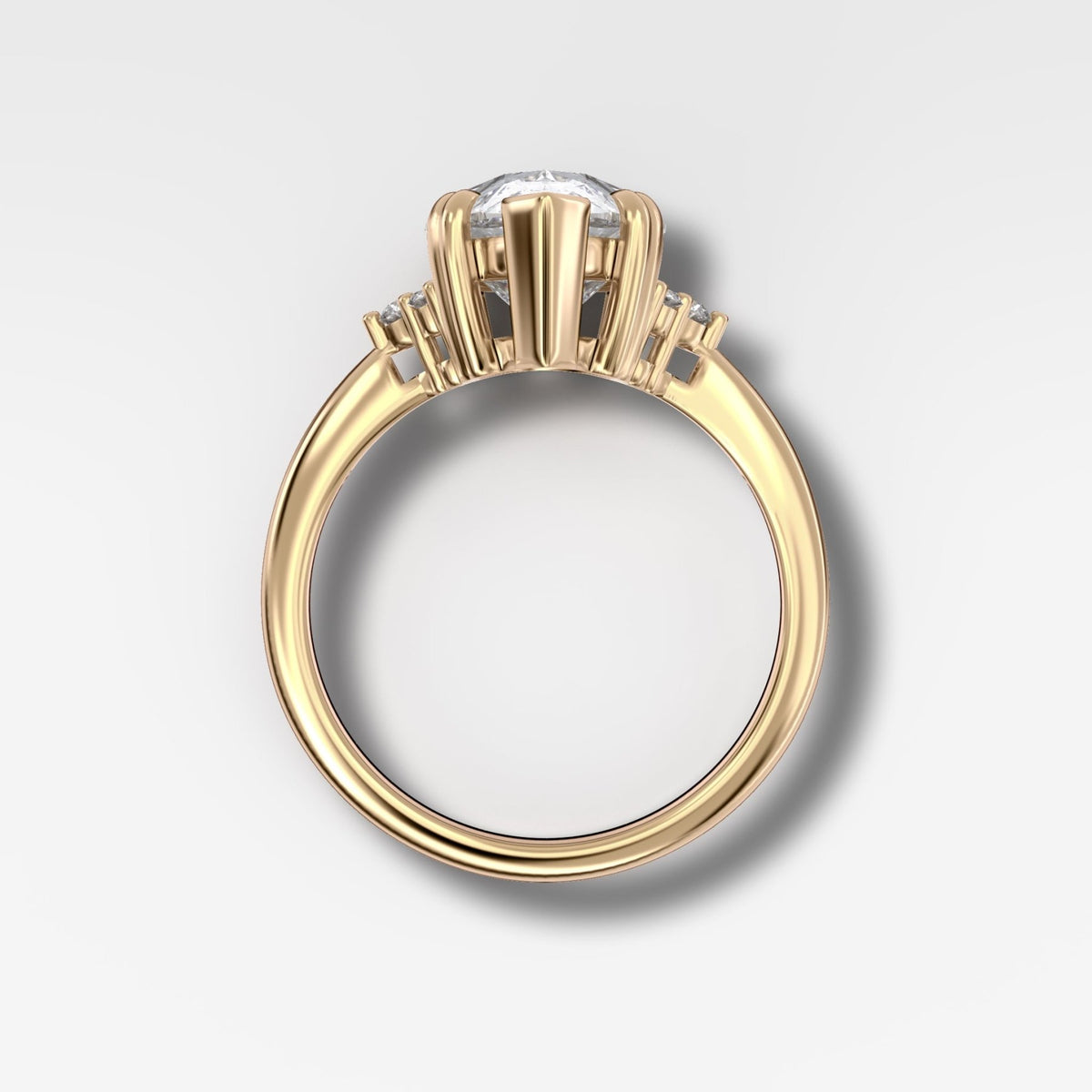 Signature Cluster Engagement Ring With Pear Cut Diamond - GOODSTONE