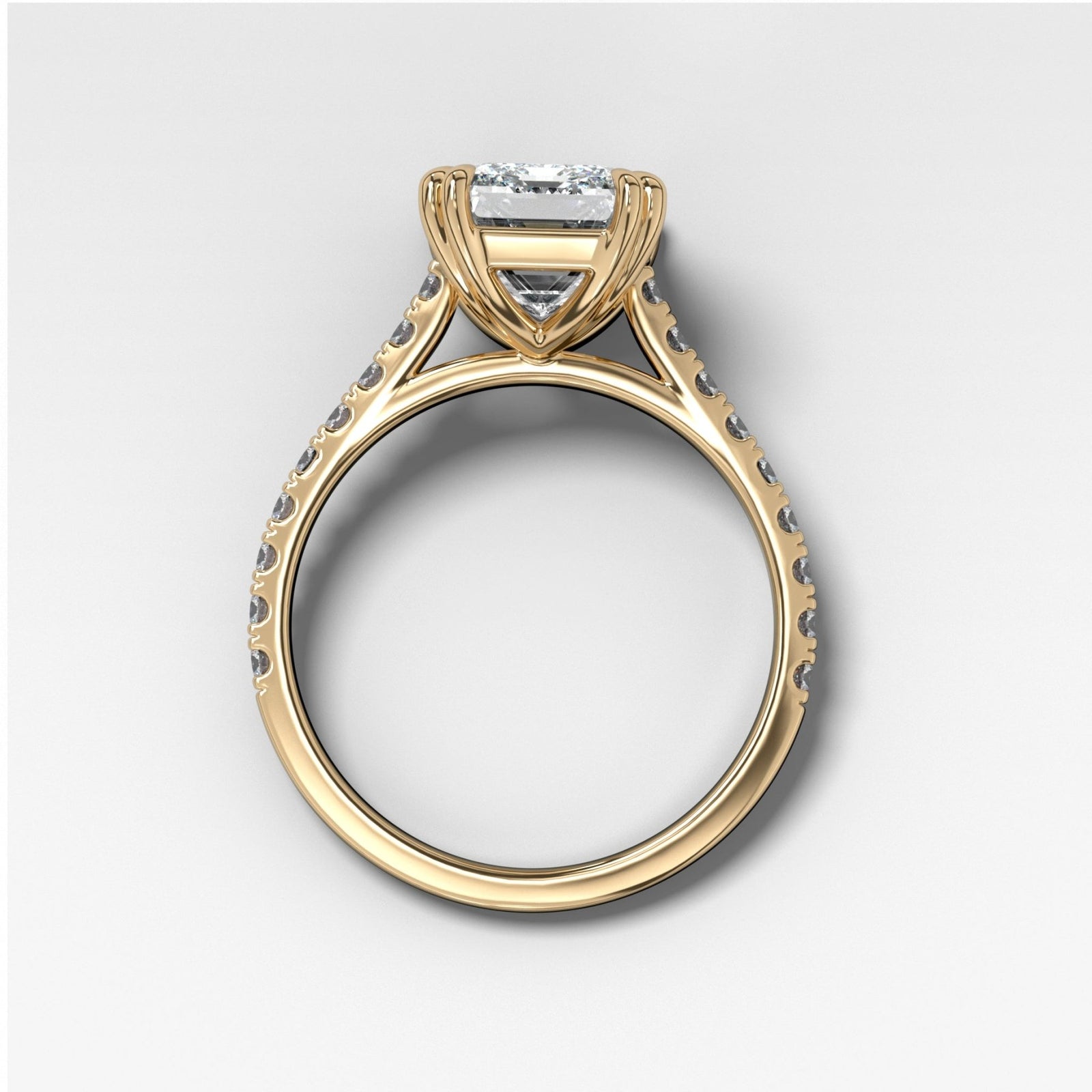 Signature Pavé Engagement Ring With Emerald Cut Diamond - GOODSTONE