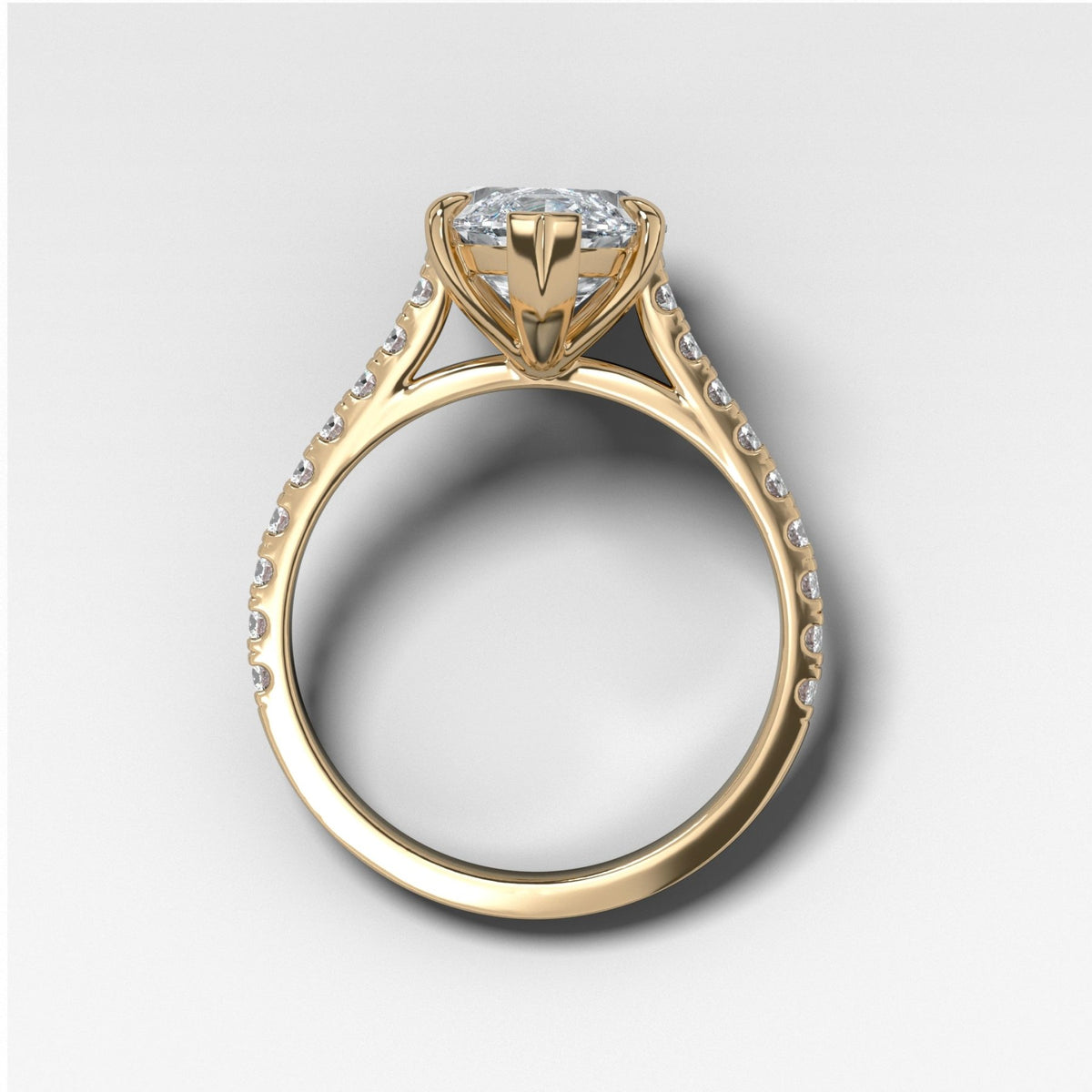 Signature Pavé Engagement Ring With North South Marquise Cut Diamond - GOODSTONE