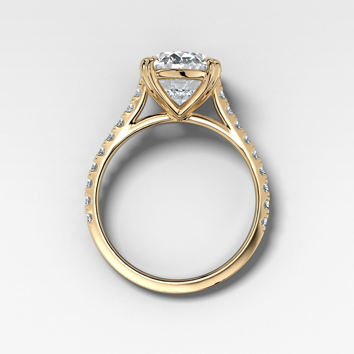 Signature Pavé Engagement Ring With Oval Cut Diamond - GOODSTONE