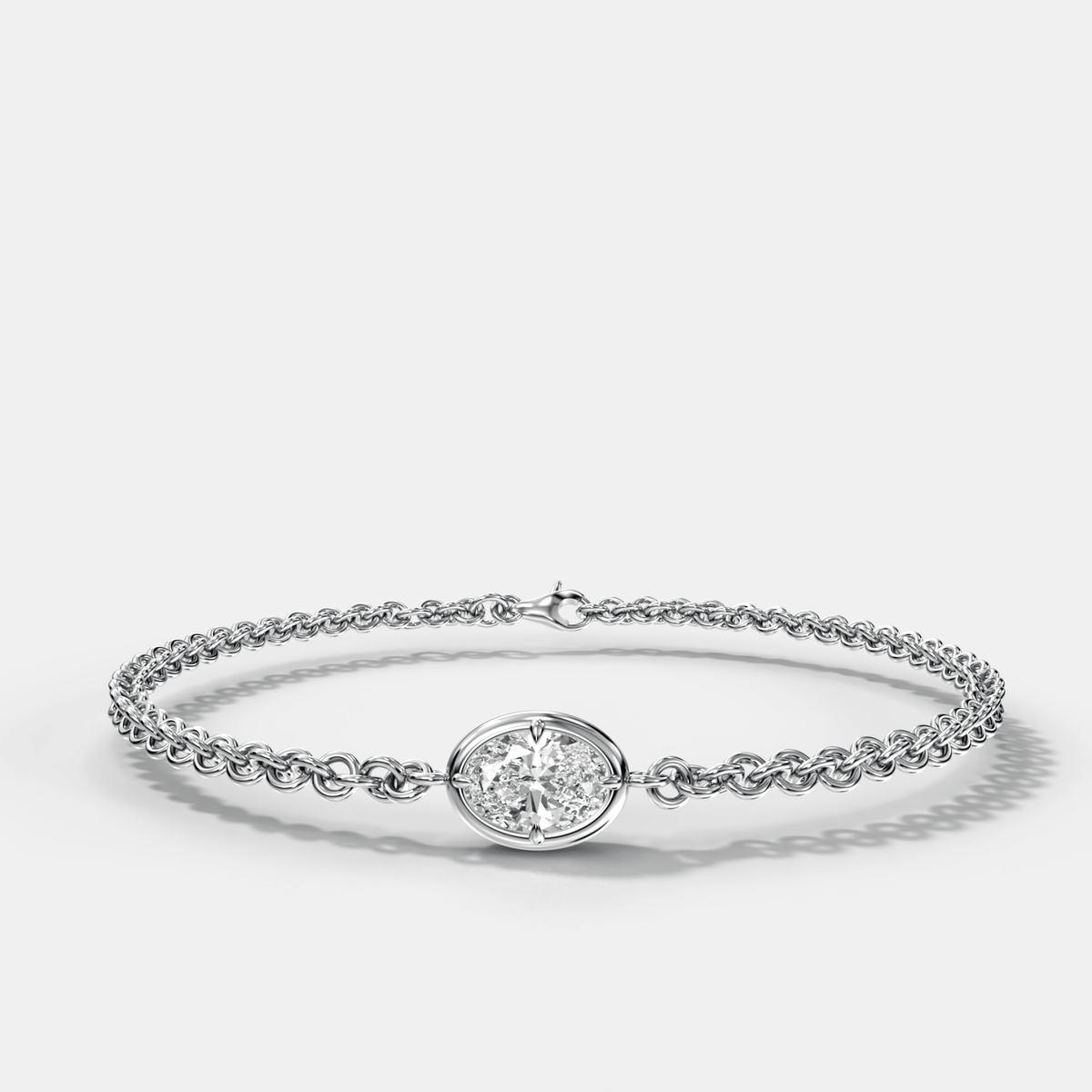 Single Club Bracelet with Oval Cut Diamond - GOODSTONE