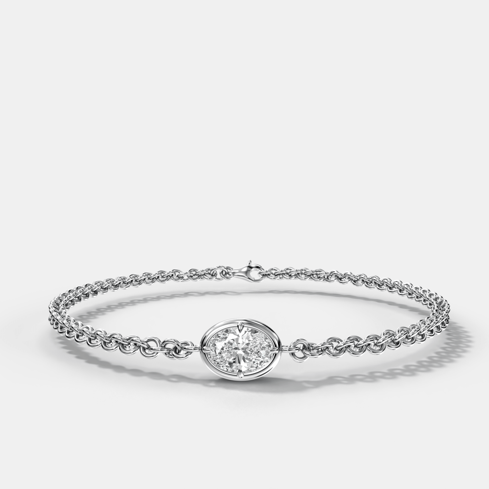 Single Club Bracelet with Oval Cut Diamond - GOODSTONE