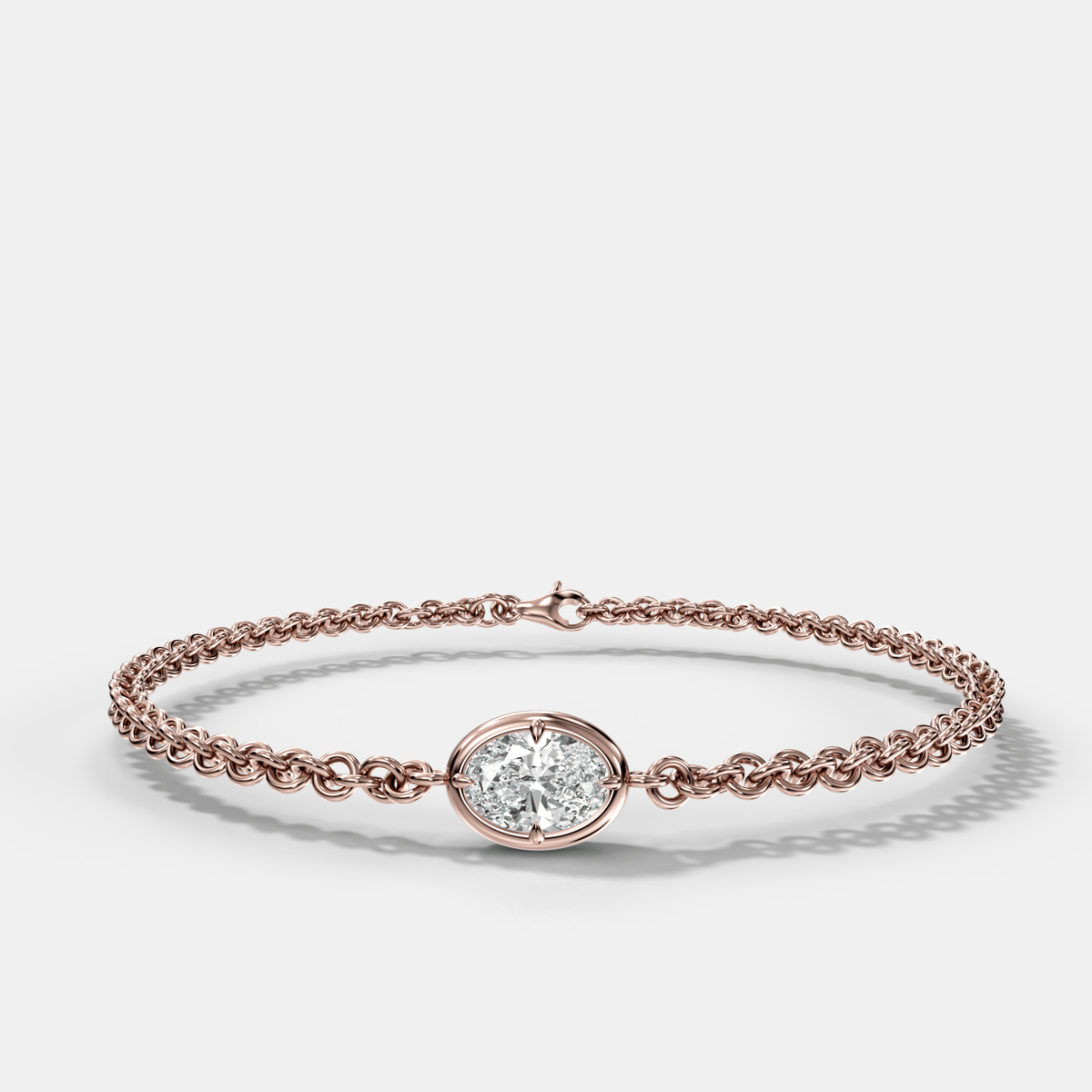 Single Club Bracelet with Oval Cut Diamond - GOODSTONE