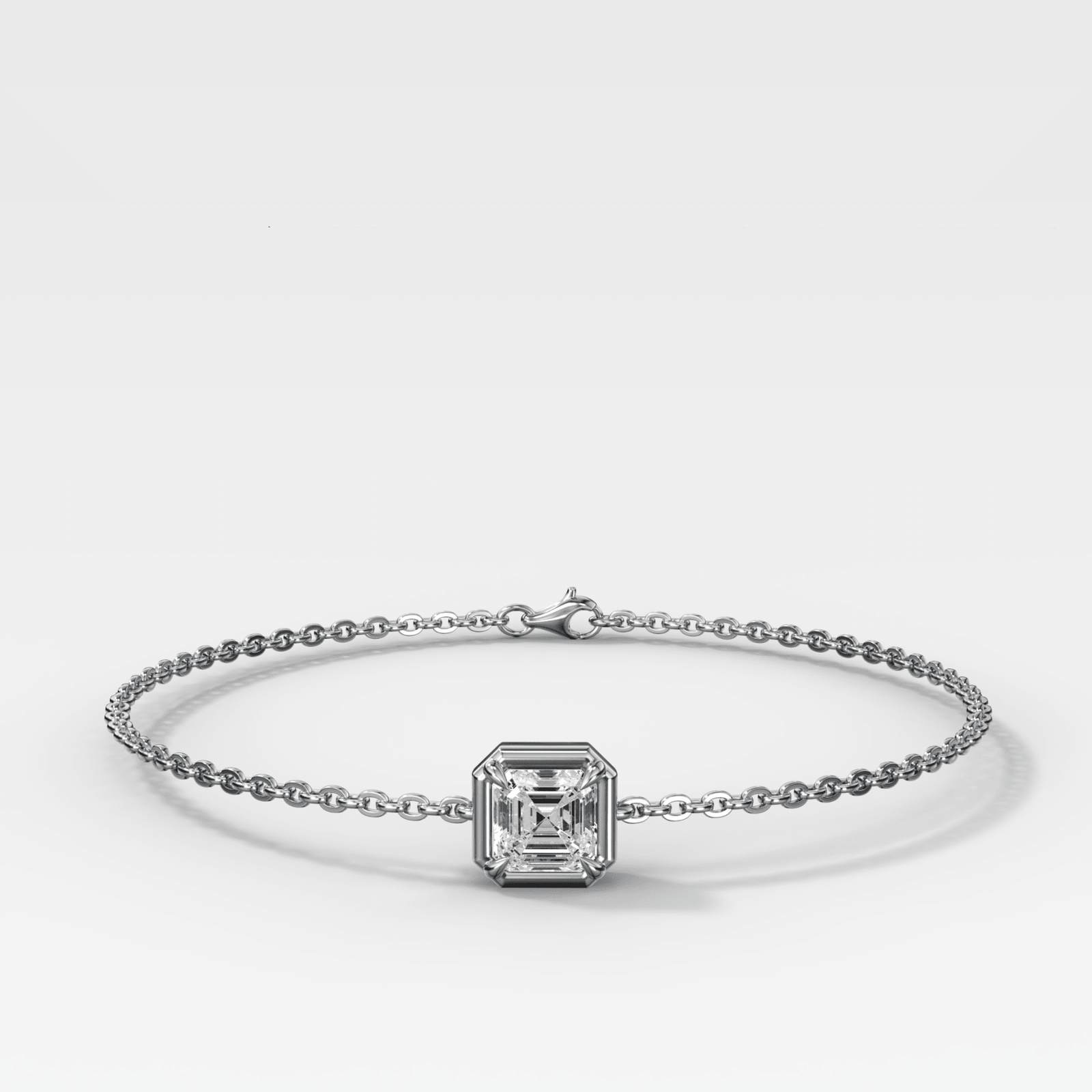 Single Stone Bezel Bracelet with Asscher Cut Diamond - GOODSTONE