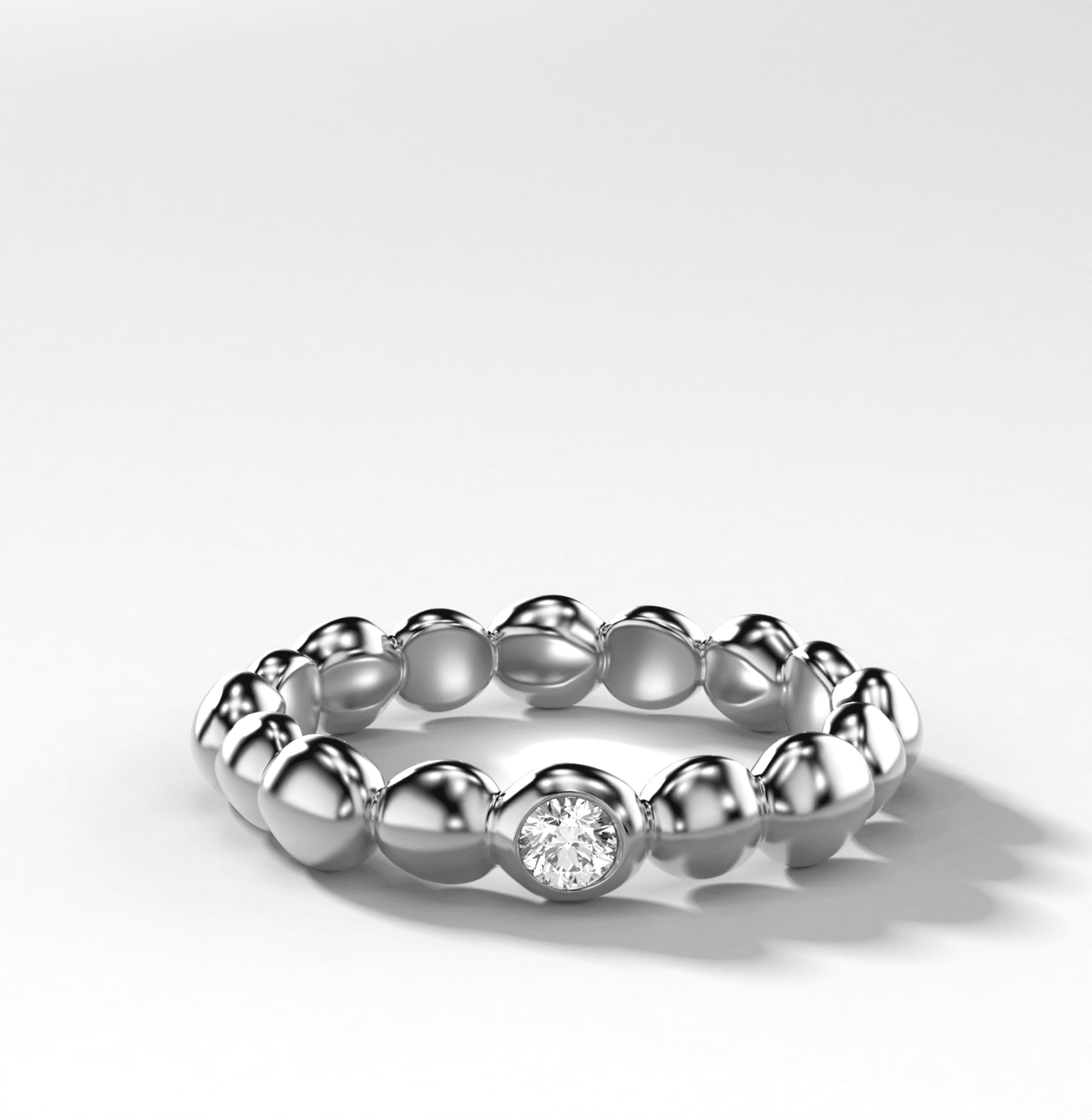 Single Stone Bubble Wedding Band - GOODSTONE