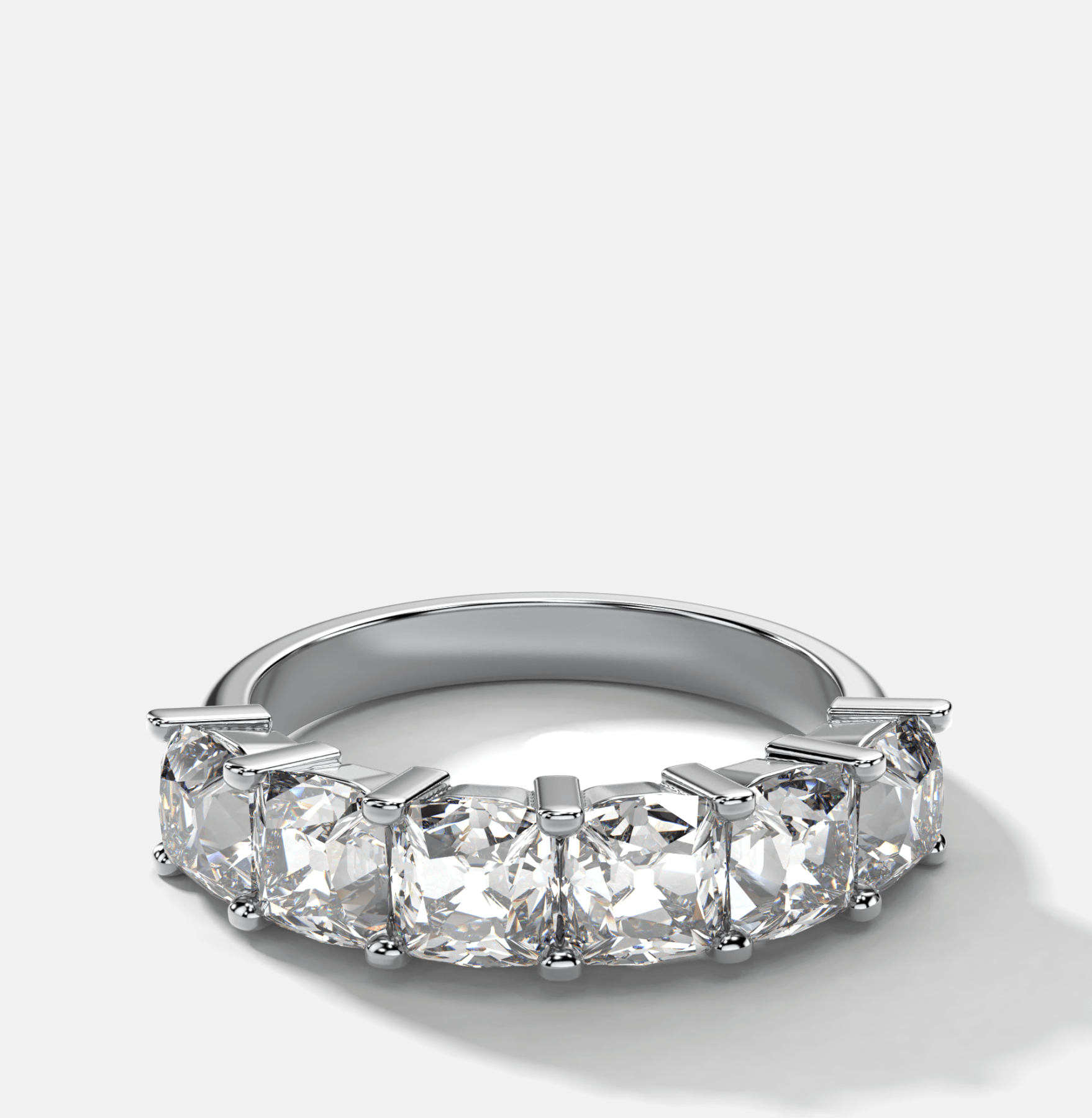 Six Stone Shared Prong Diamond Band With Old Mine Cuts (3.30ctw) - GOODSTONE