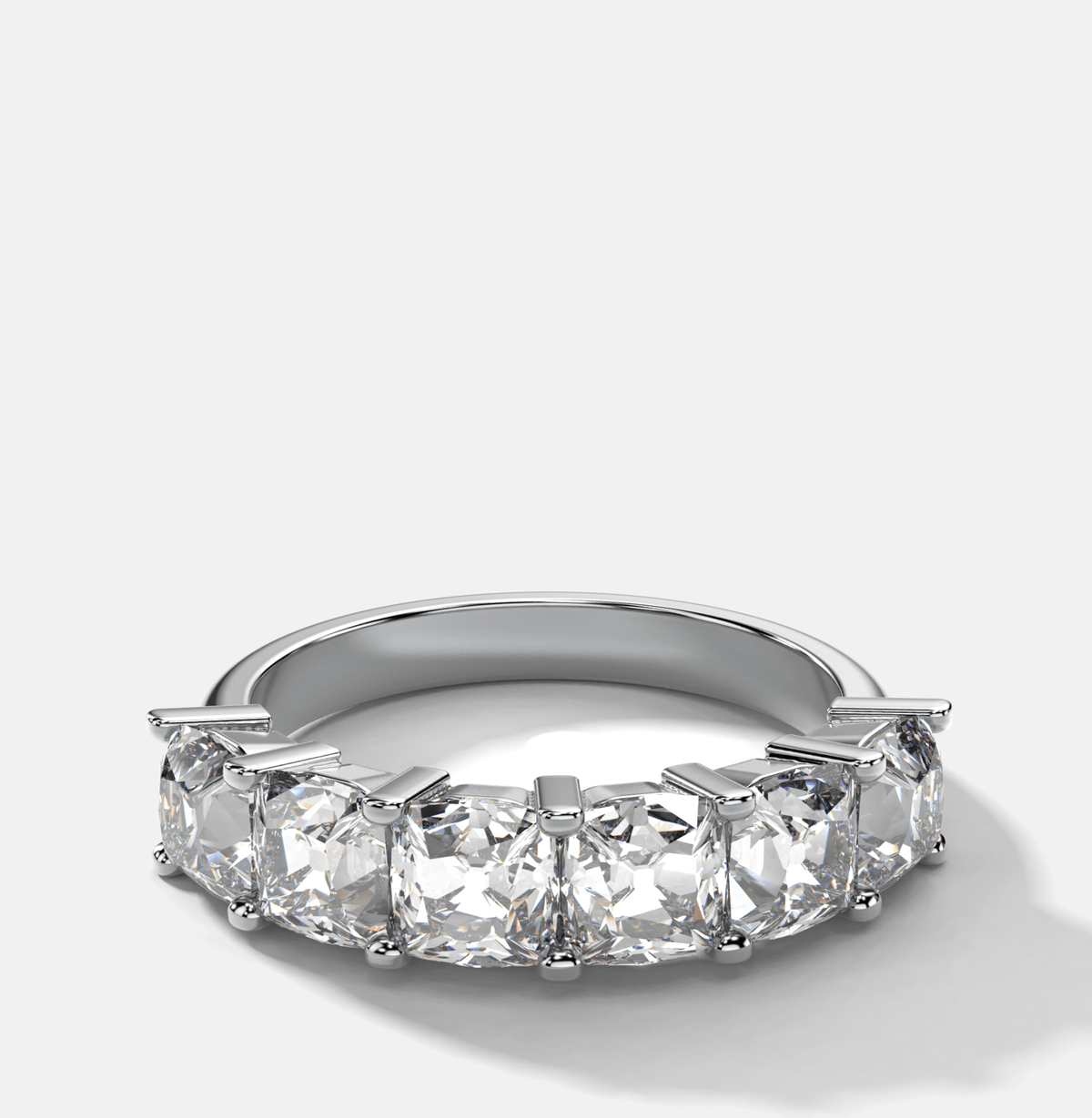 Six Stone Shared Prong Diamond Band With Old Mine Cuts (3.30ctw) - GOODSTONE