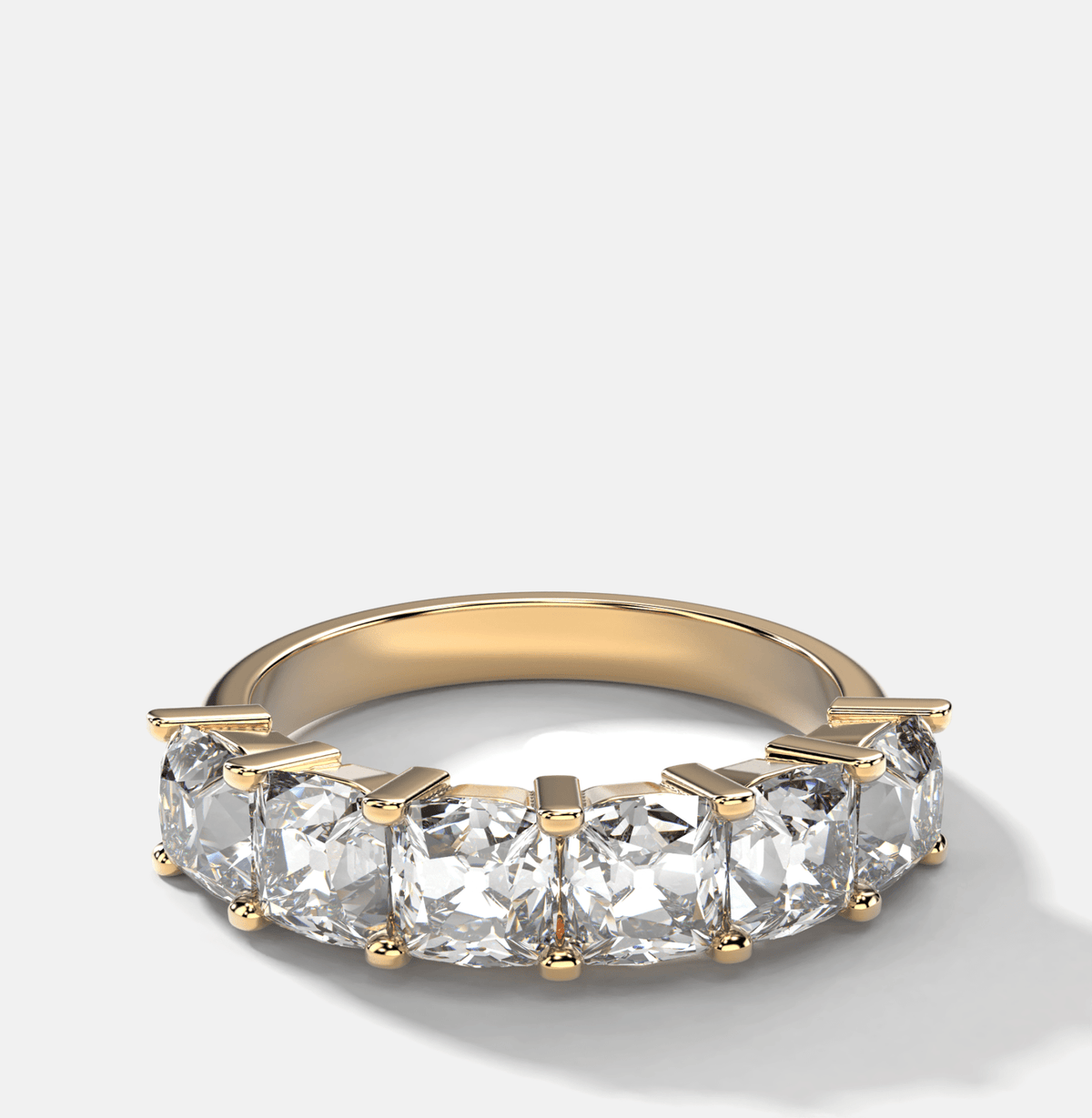 Six Stone Shared Prong Diamond Band With Old Mine Cuts (3.30ctw) - GOODSTONE