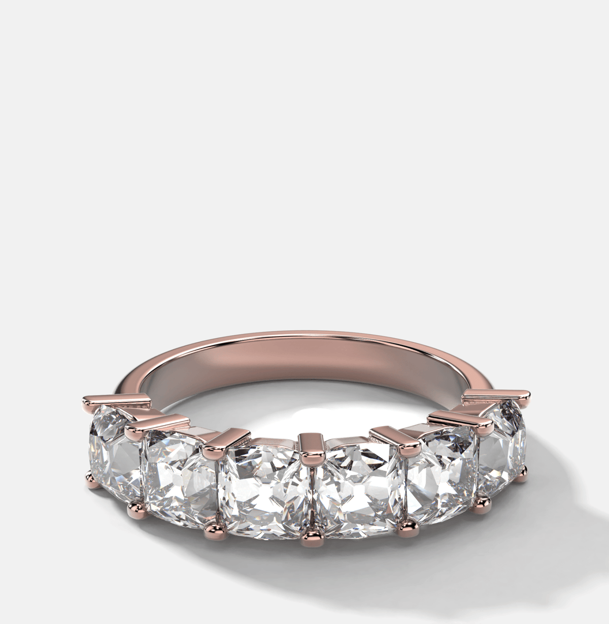 Six Stone Shared Prong Diamond Band With Old Mine Cuts (3.30ctw) - GOODSTONE