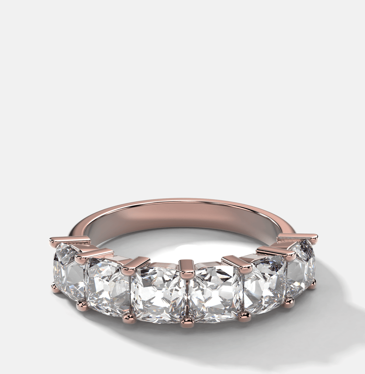 Six Stone Shared Prong Diamond Band With Old Mine Cuts (3.30ctw) - GOODSTONE