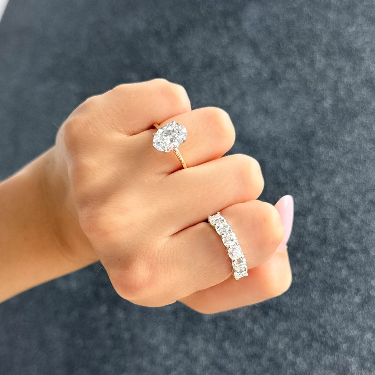 Six Stone Shared Prong Diamond Band With Old Mine Cuts (3.30ctw) - GOODSTONE