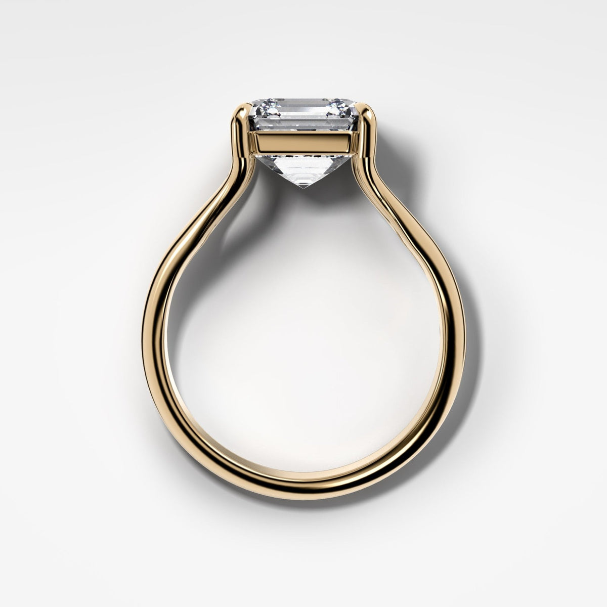 Split Shank Solitaire Engagement Ring with Asscher Cut Diamond - GOODSTONE