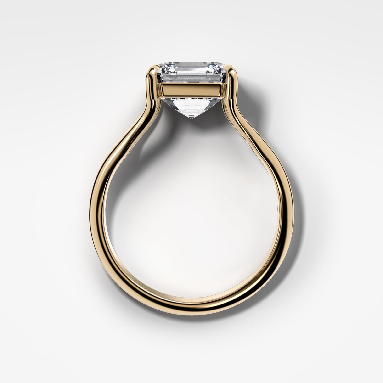 Split Shank Solitaire Engagement Ring with Asscher Cut Diamond - GOODSTONE