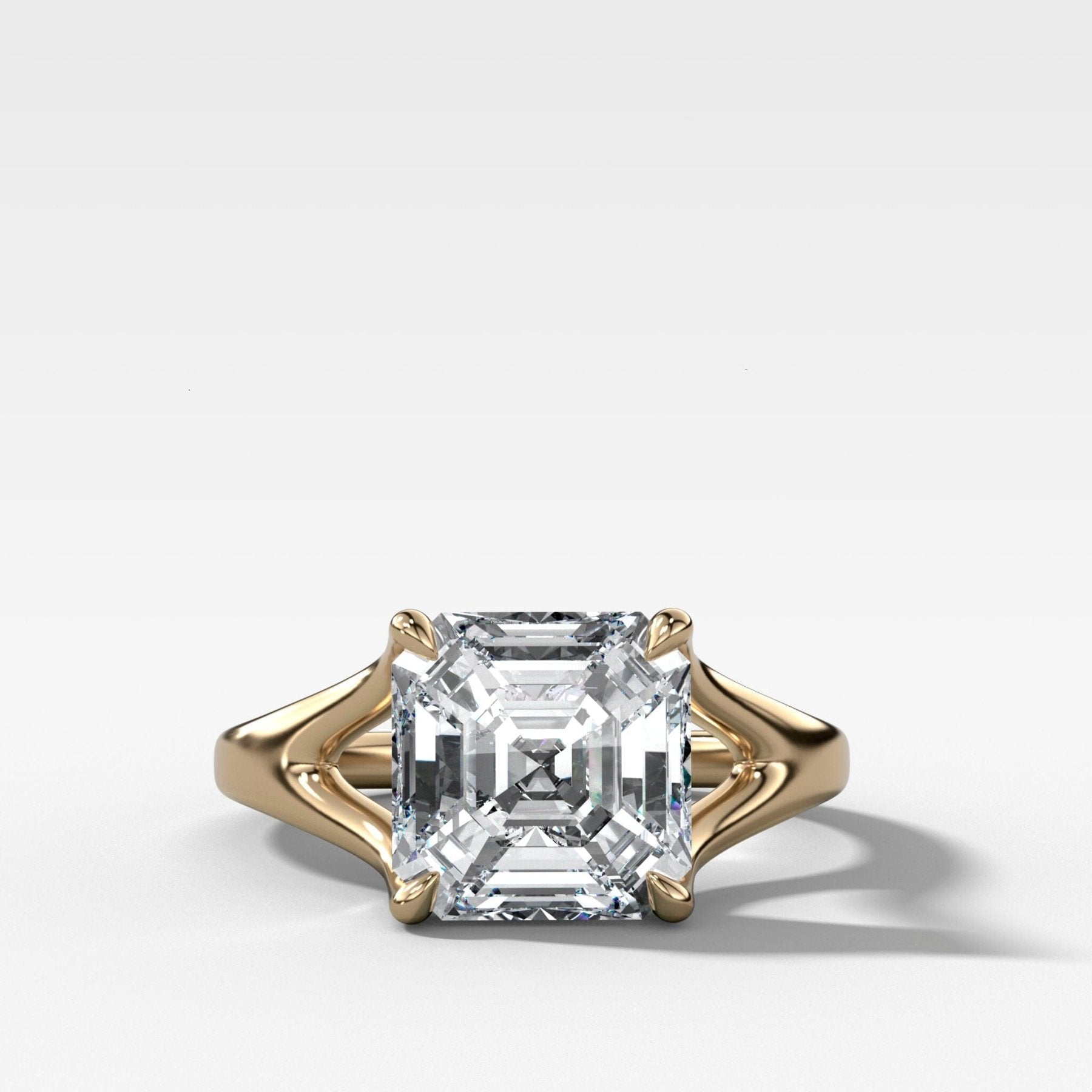 Split Shank Solitaire Engagement Ring with Asscher Cut Diamond - GOODSTONE