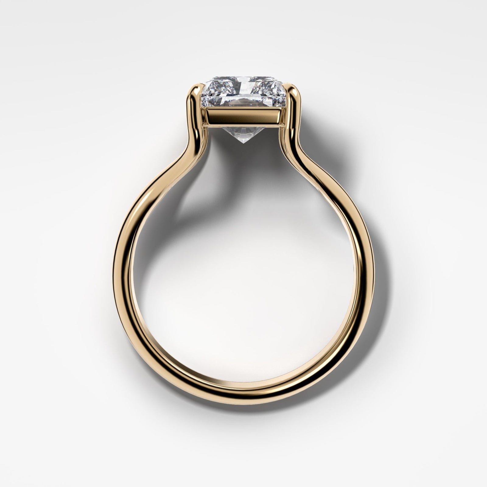 Split Shank Solitaire Engagement Ring with With 2.08ct Elongated Radiant Cut Lab Grown Diamond - GOODSTONE