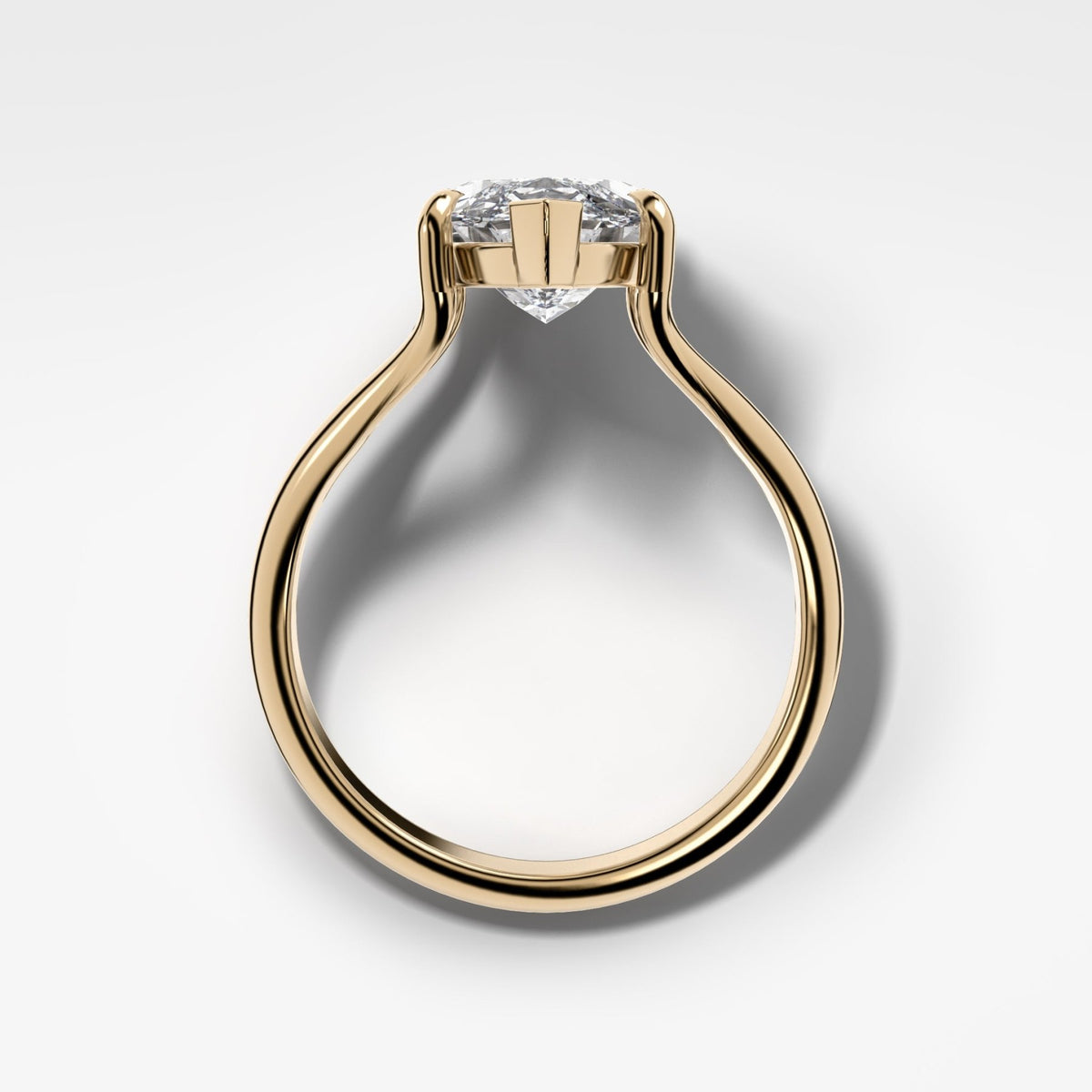 Split Shank Solitaire Engagement Ring with Marquise Cut Diamond - GOODSTONE