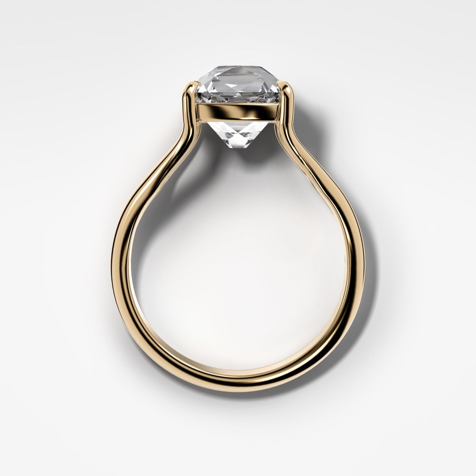 Split Shank Solitaire Engagement Ring with Old Mine Cut Diamond - GOODSTONE