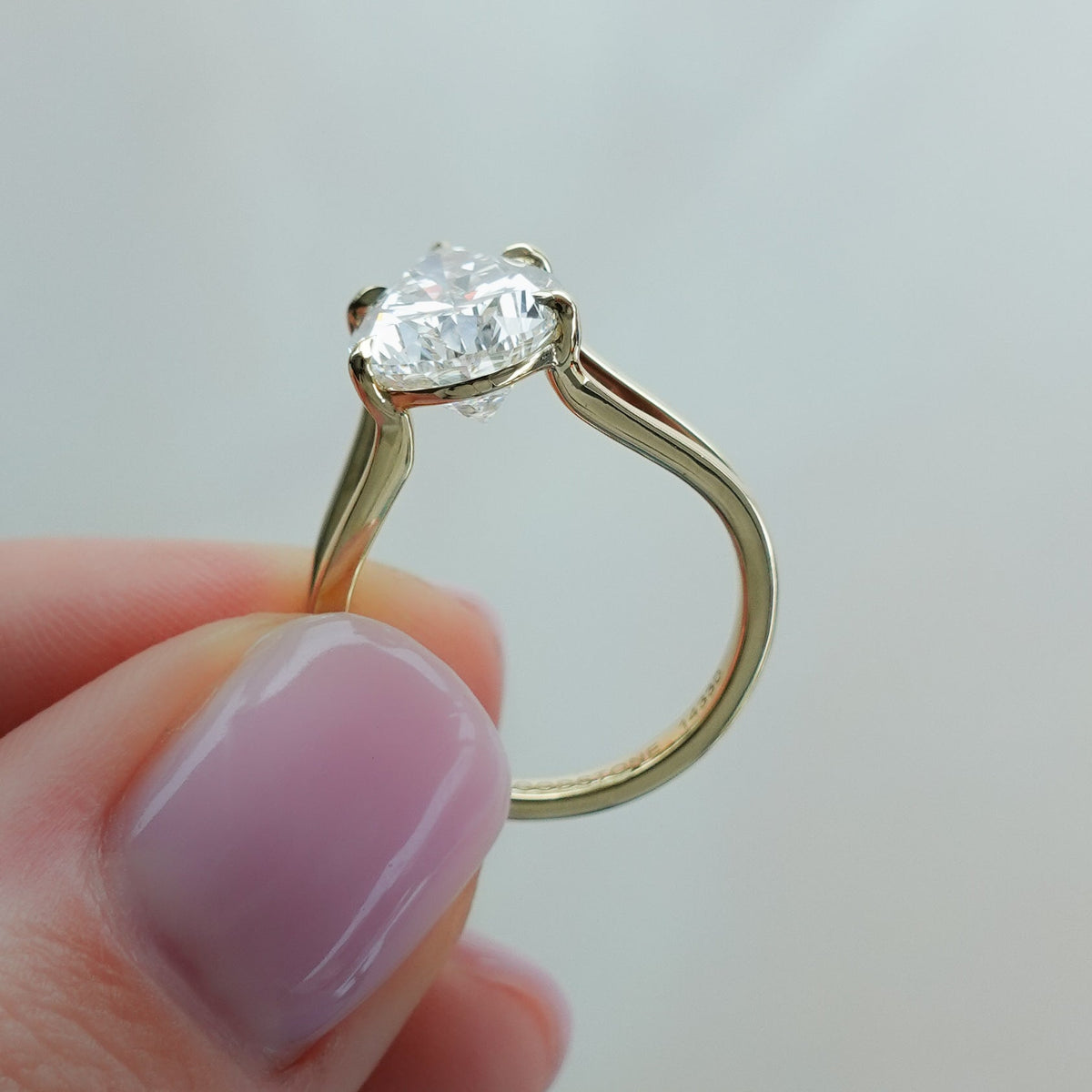 Split Shank Solitaire Engagement Ring with Pear Cut Diamond - GOODSTONE