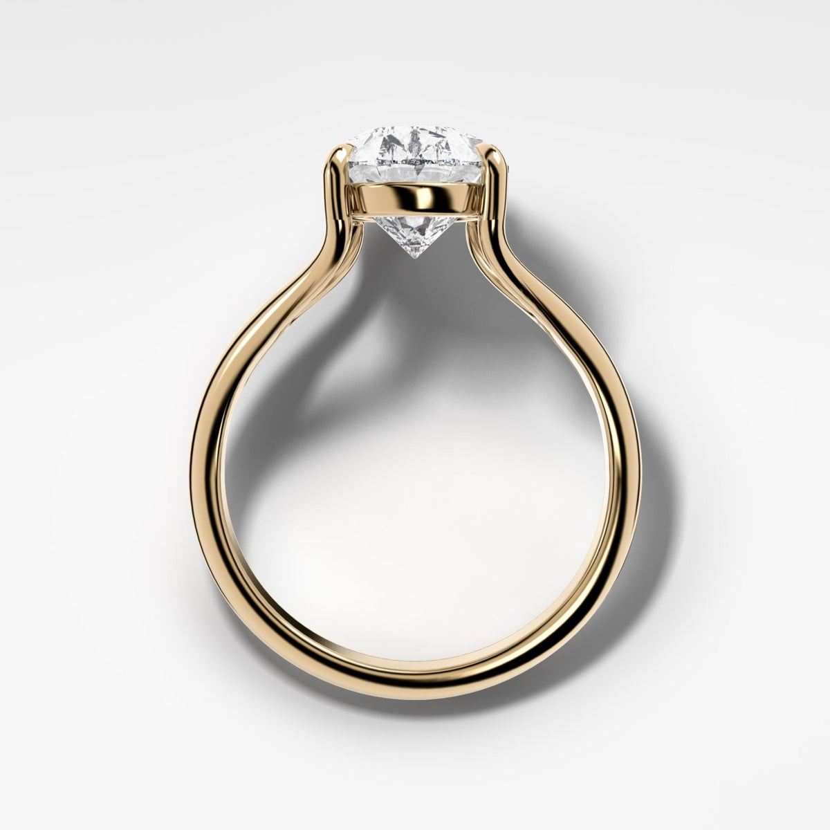Split Shank Solitaire Engagement Ring with Pear Cut Diamond - GOODSTONE